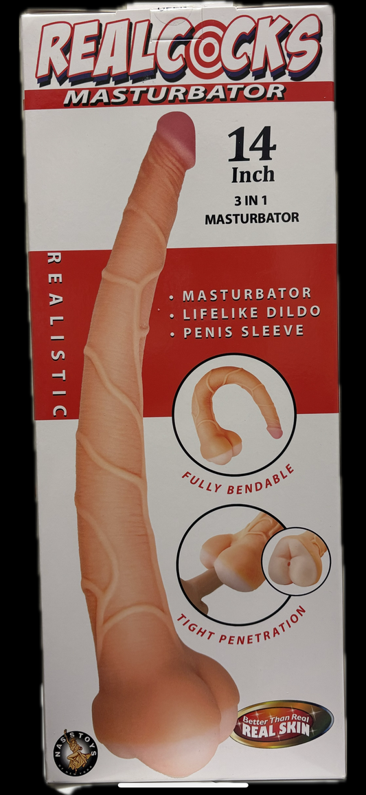 Real Cocks 14 Inch Masturbator and Dildo
