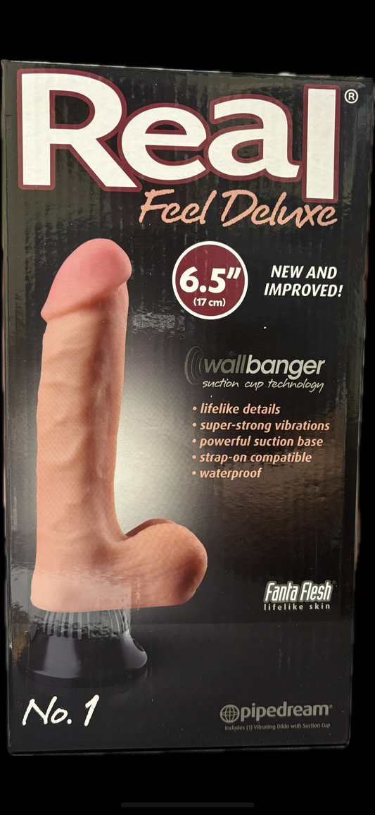 Real Feel Deluxe 6.5 Inch Vibrating Wall Banger Dildo