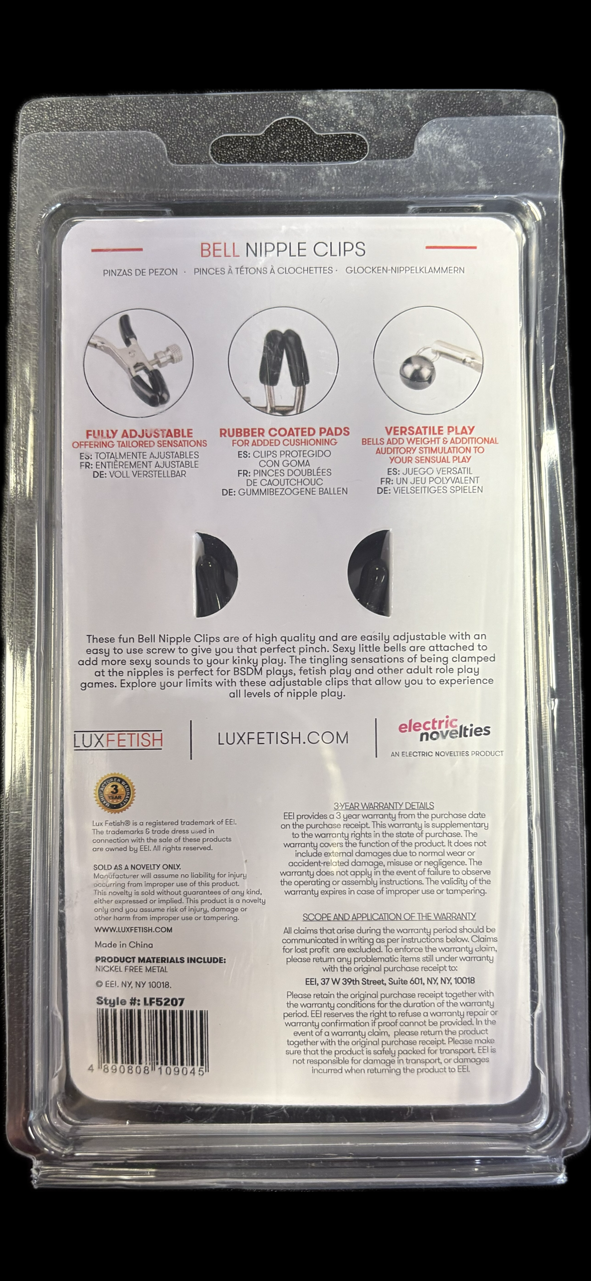 Lux Fetish Bell Nipple Clamps