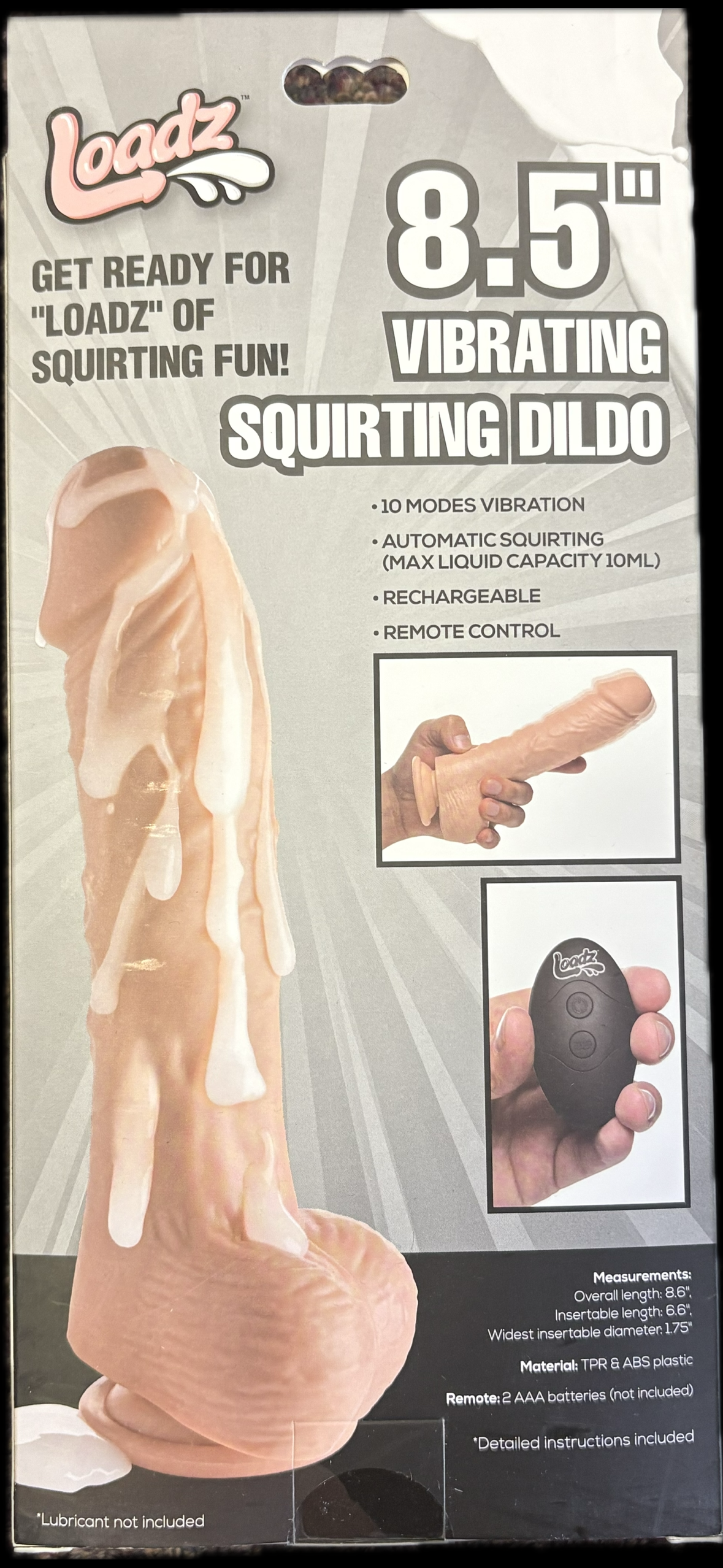 Loadz 8.5 Inch Vibrating Squirting Dildo