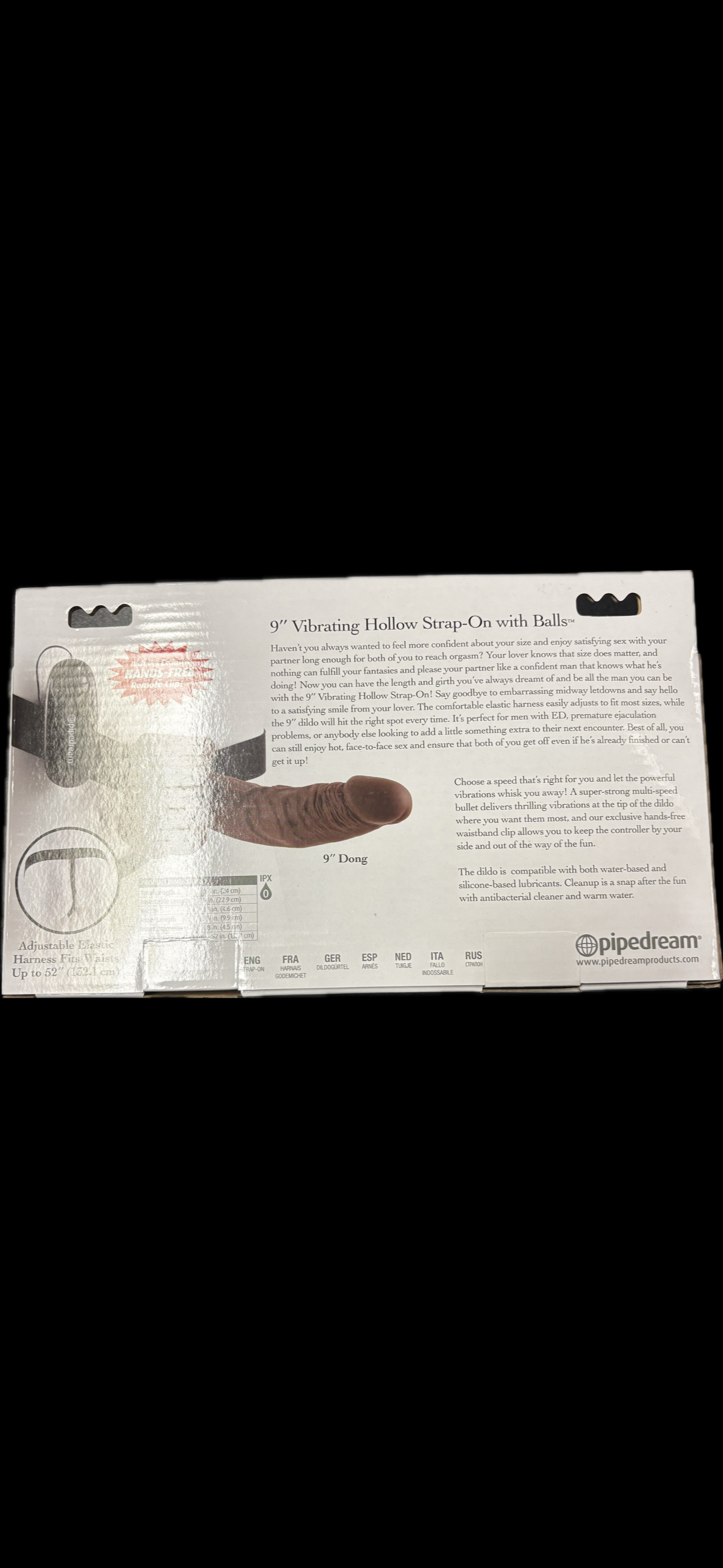 Fetish Fantasy Vibrating 9 Inch Hollow Strap-On