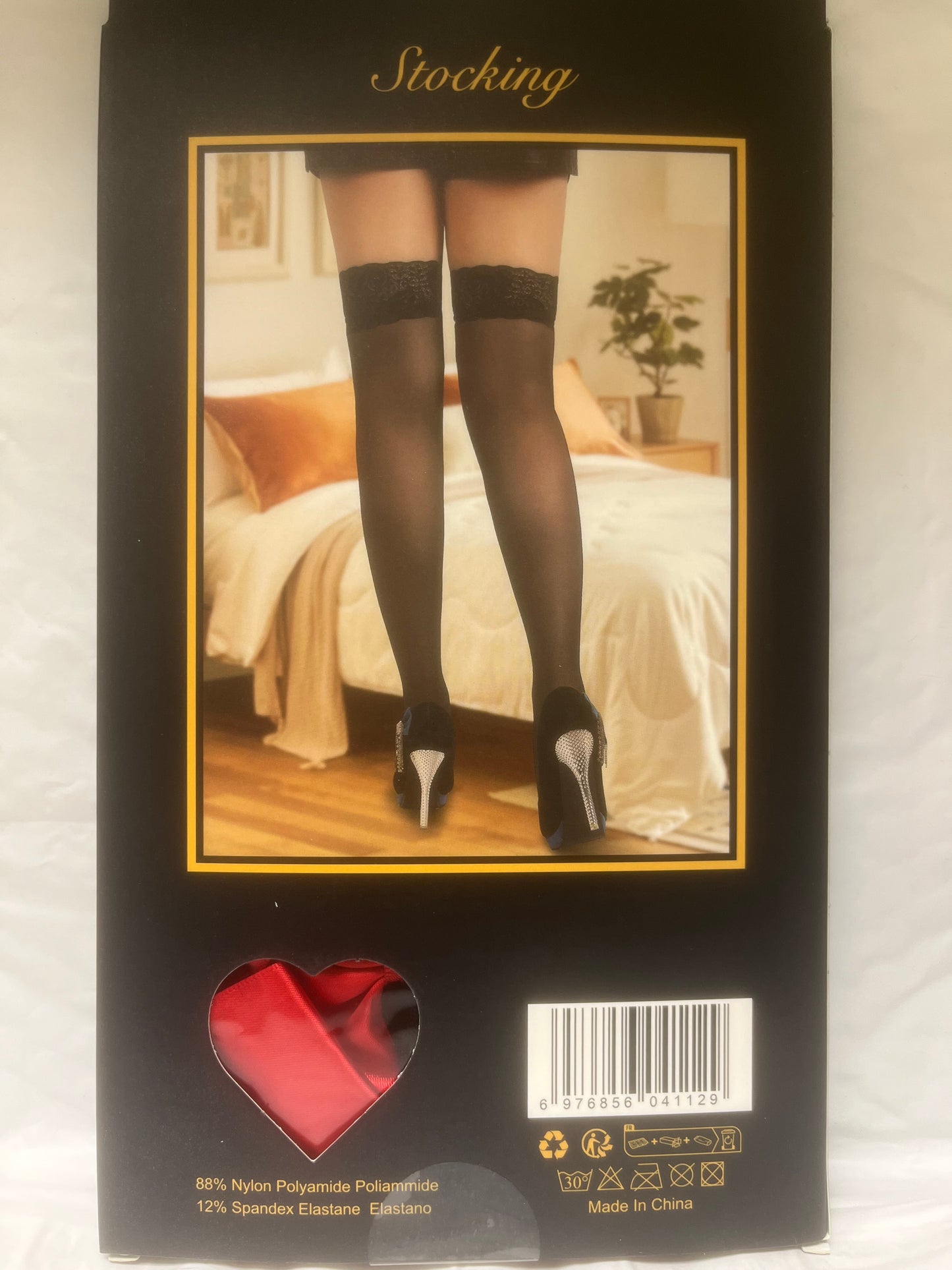 Lacey Black Thigh Highs with Red Bows H2015