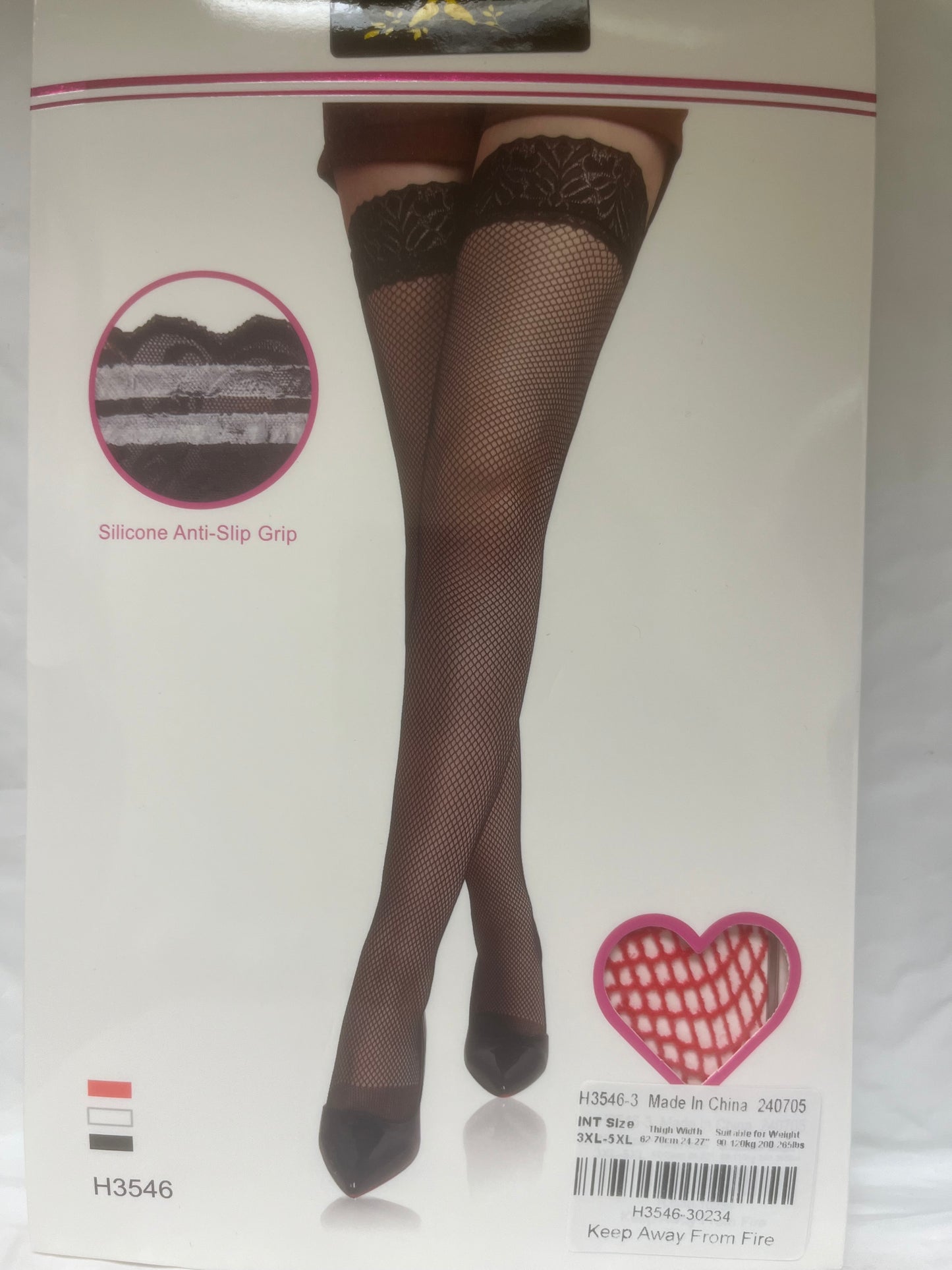 Anti Slip Silicone Grip Fishnet Thighs H3546