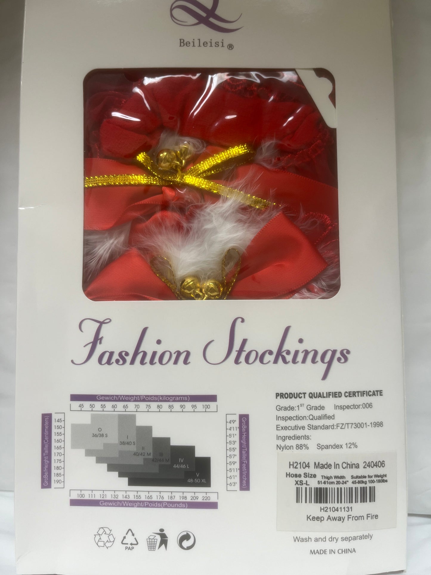 Red Cheerful Fishnets with Holiday Fluff and Bows
