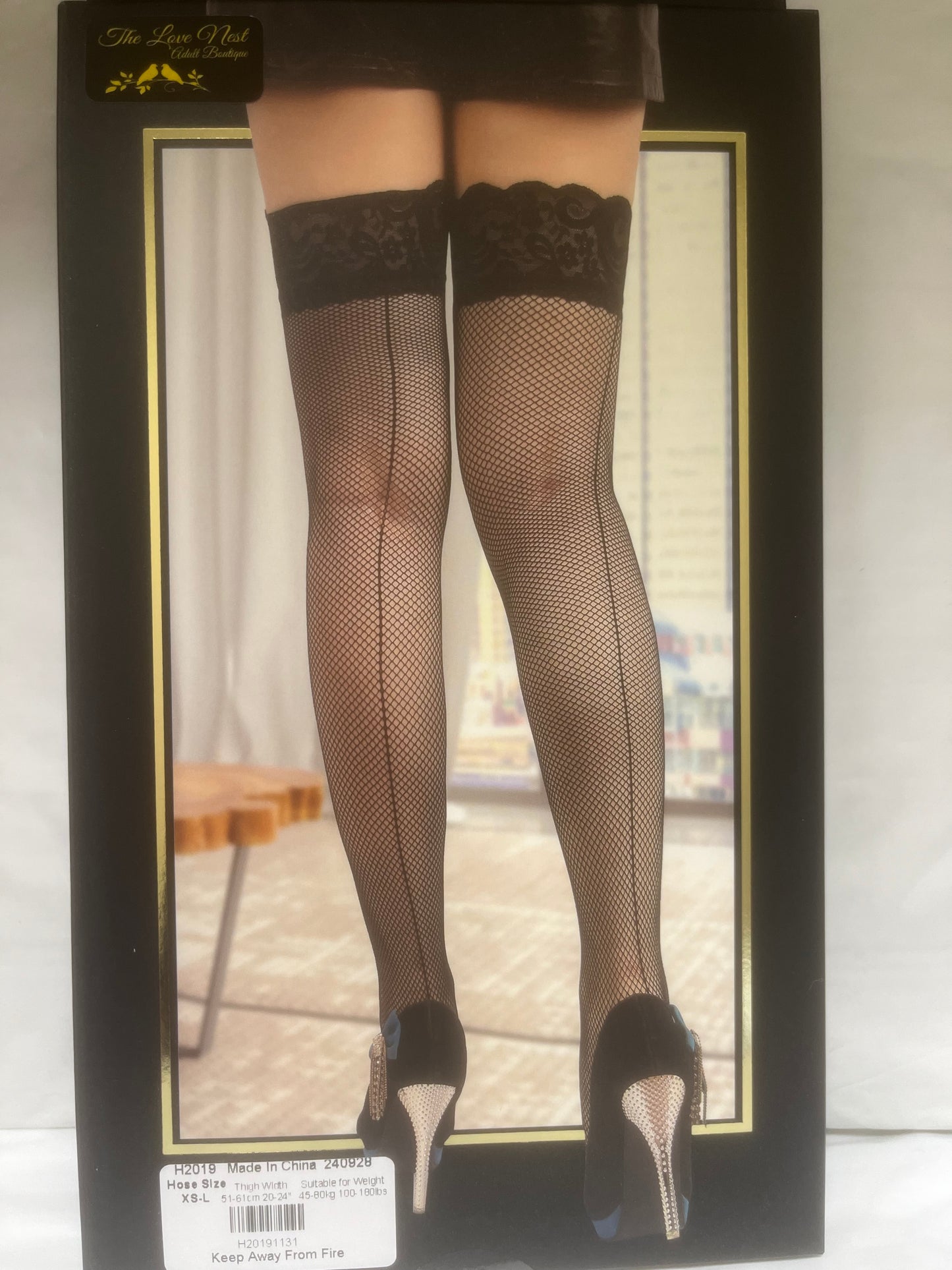 Lace Top Thigh Highs with Back Seam H2019