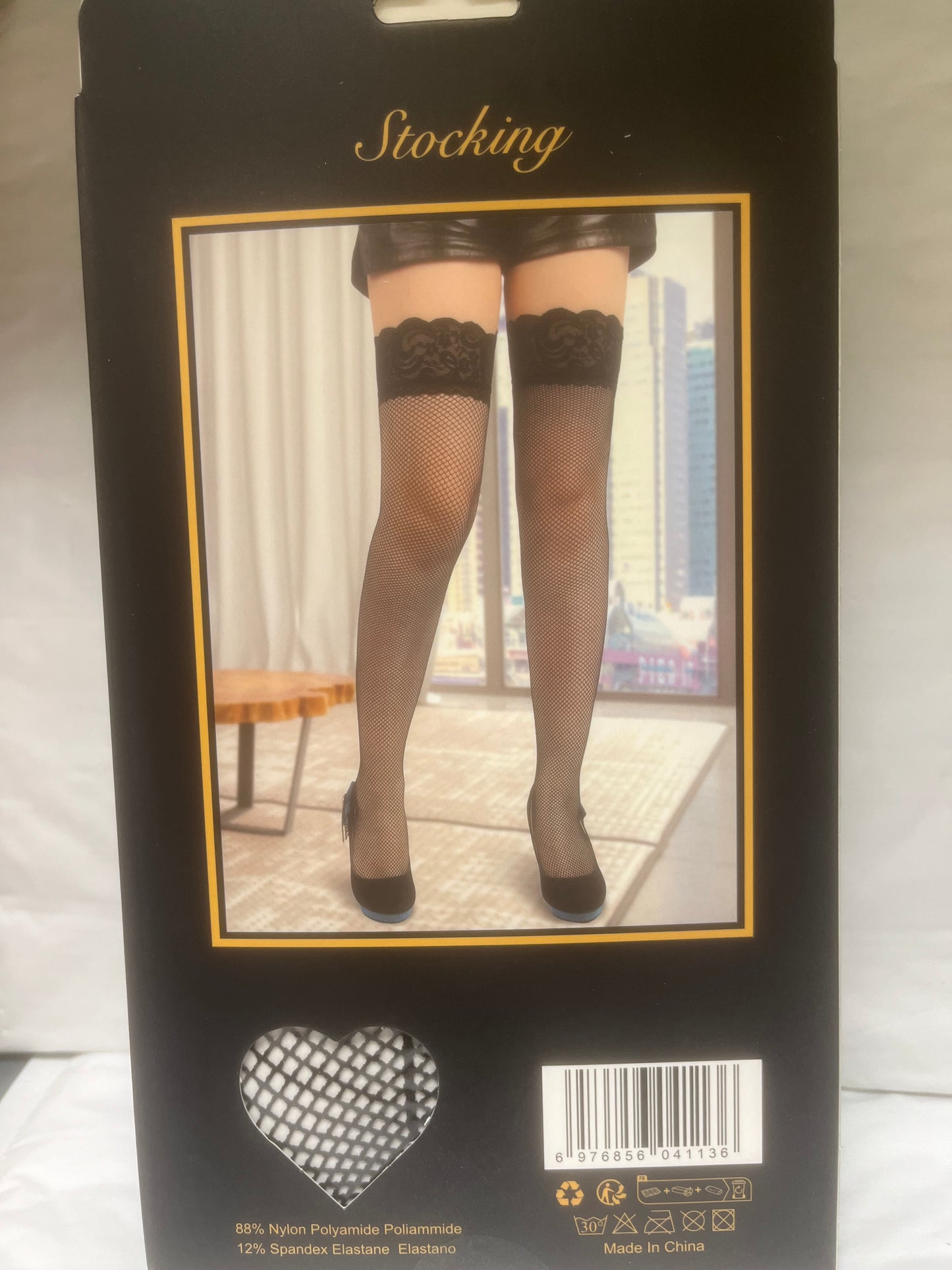 Lace Top Thigh Highs with Back Seam H2019