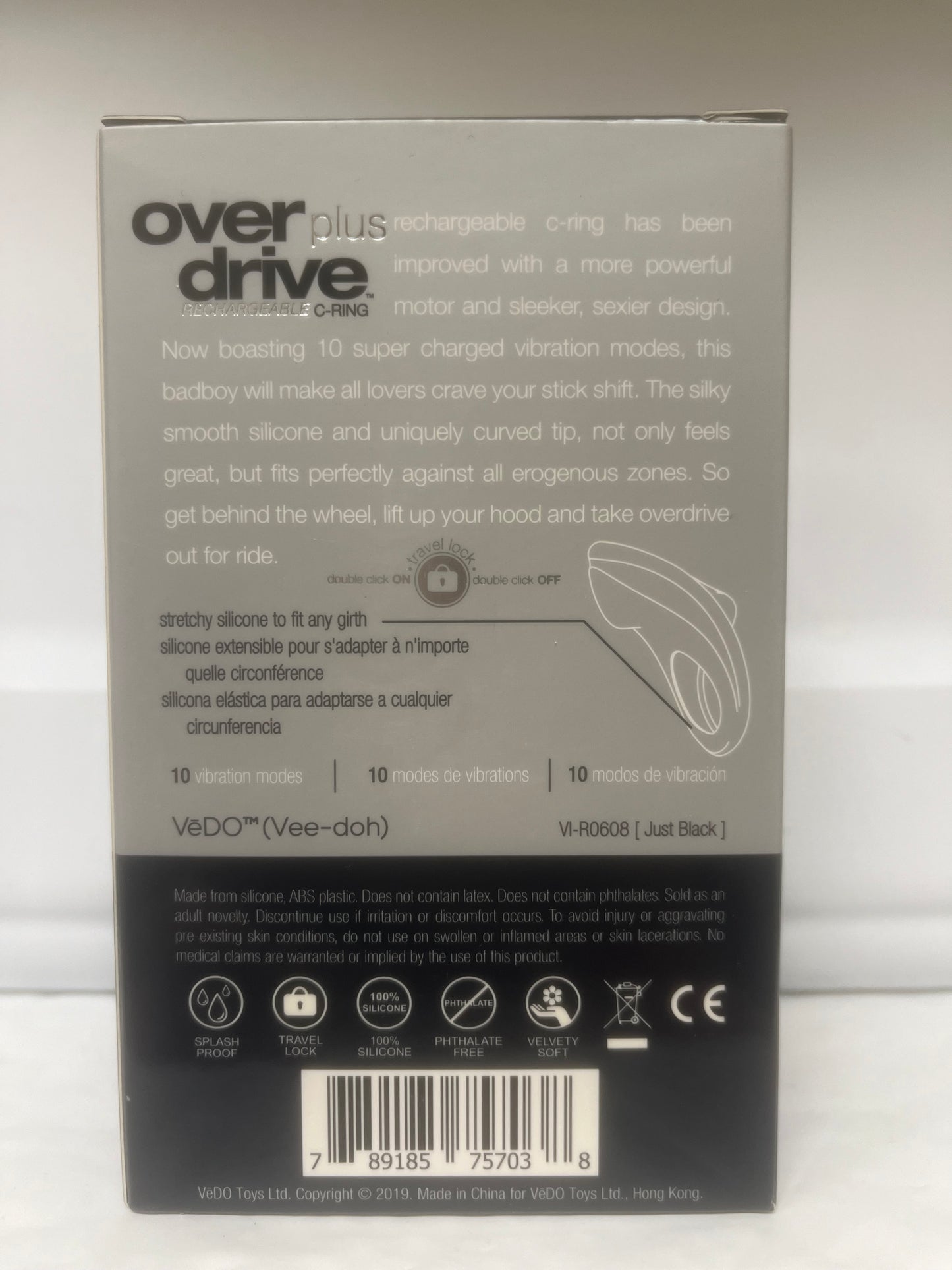 veDO Over Drive Plus Rechargeable C-Ring in Just Black