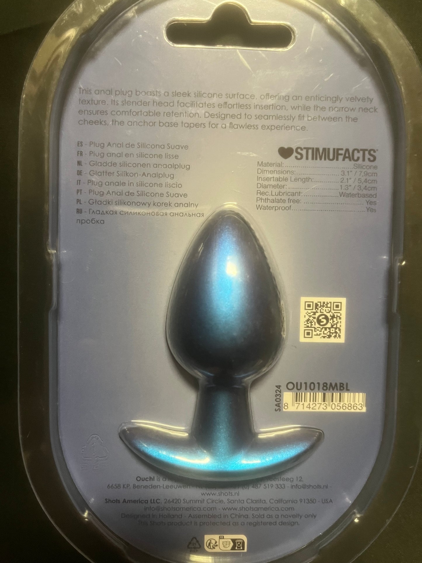 Ouch! Smooth Silicone 3.1 Inch Butt Plug