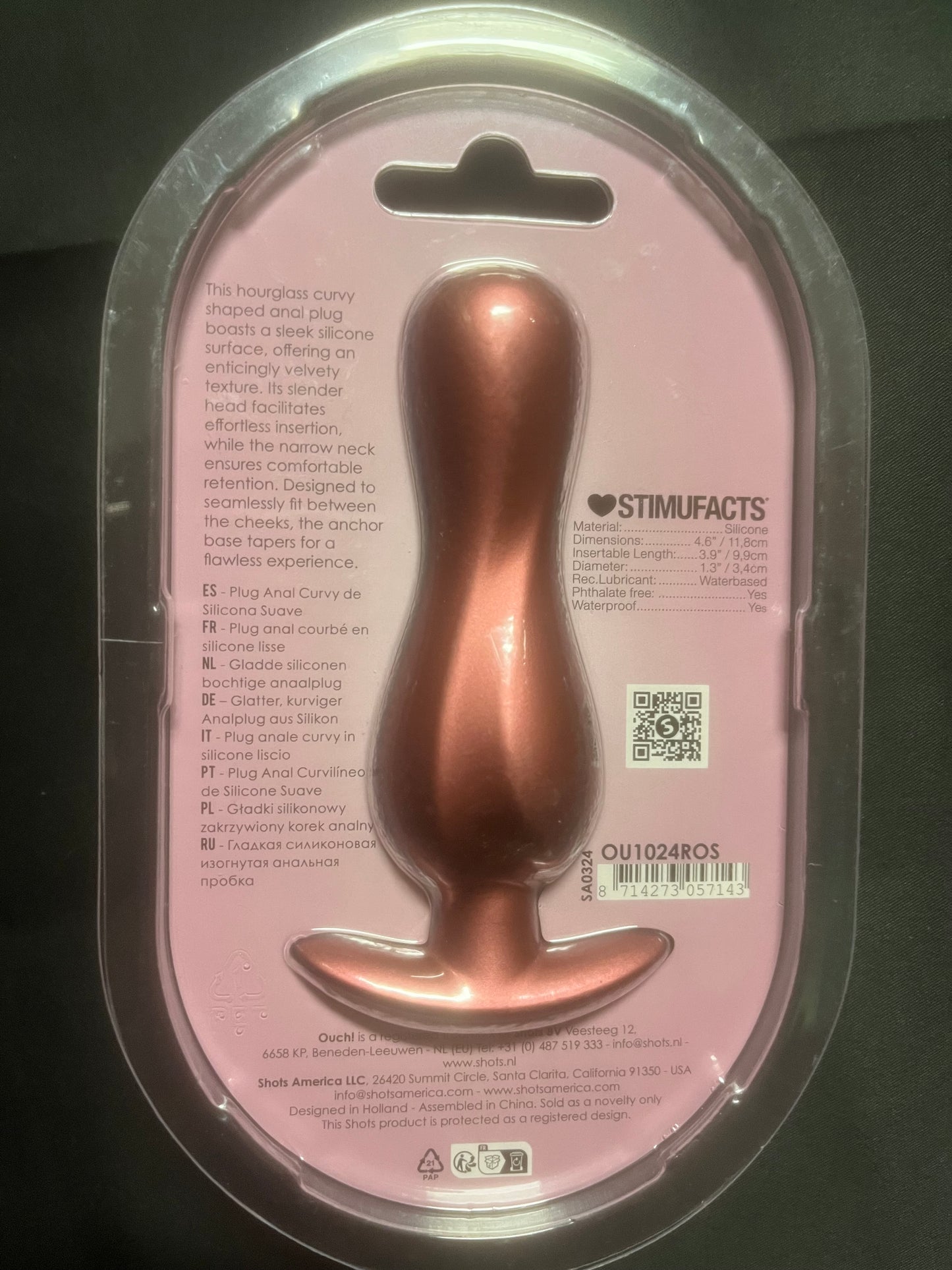 Ouch! Smooth Silicone Curvy Butt Plug