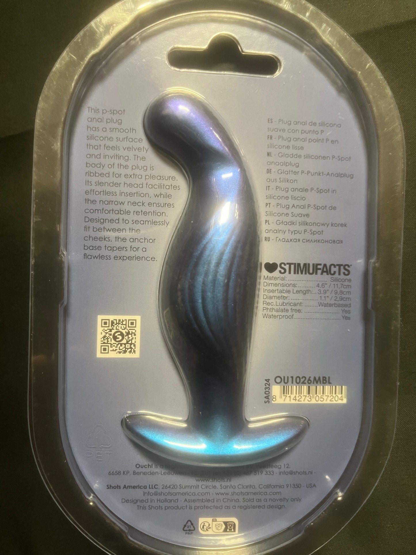 Ouch! Smooth Silicone P-Spot Butt Plug