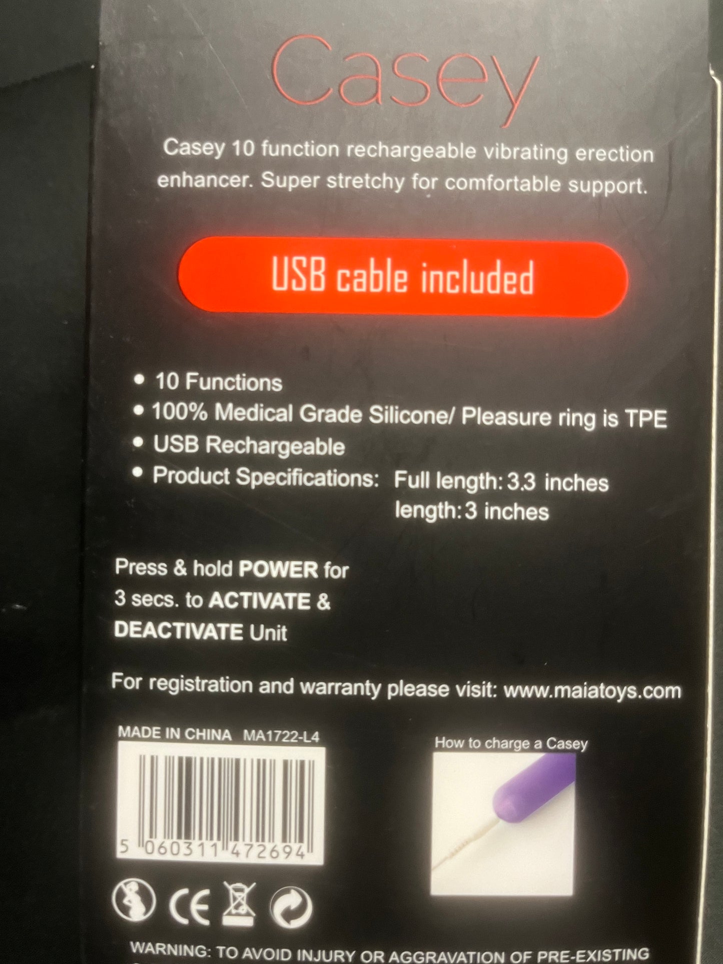 Maia Casey Vibrating Erection Enhancer