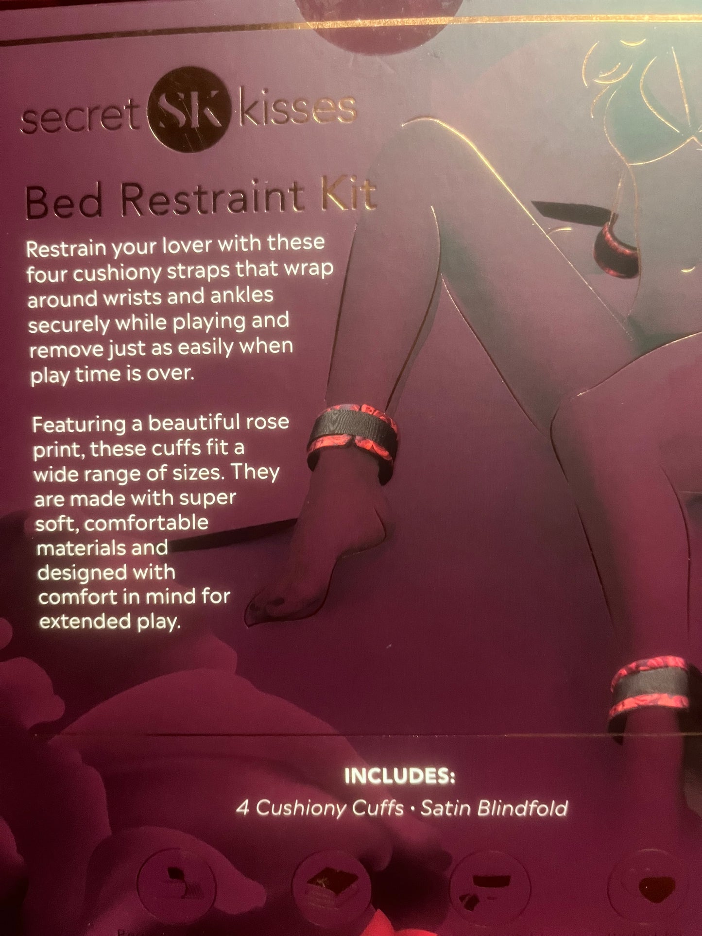 Secret Kisses Rosegasm Bed Restraint Kit