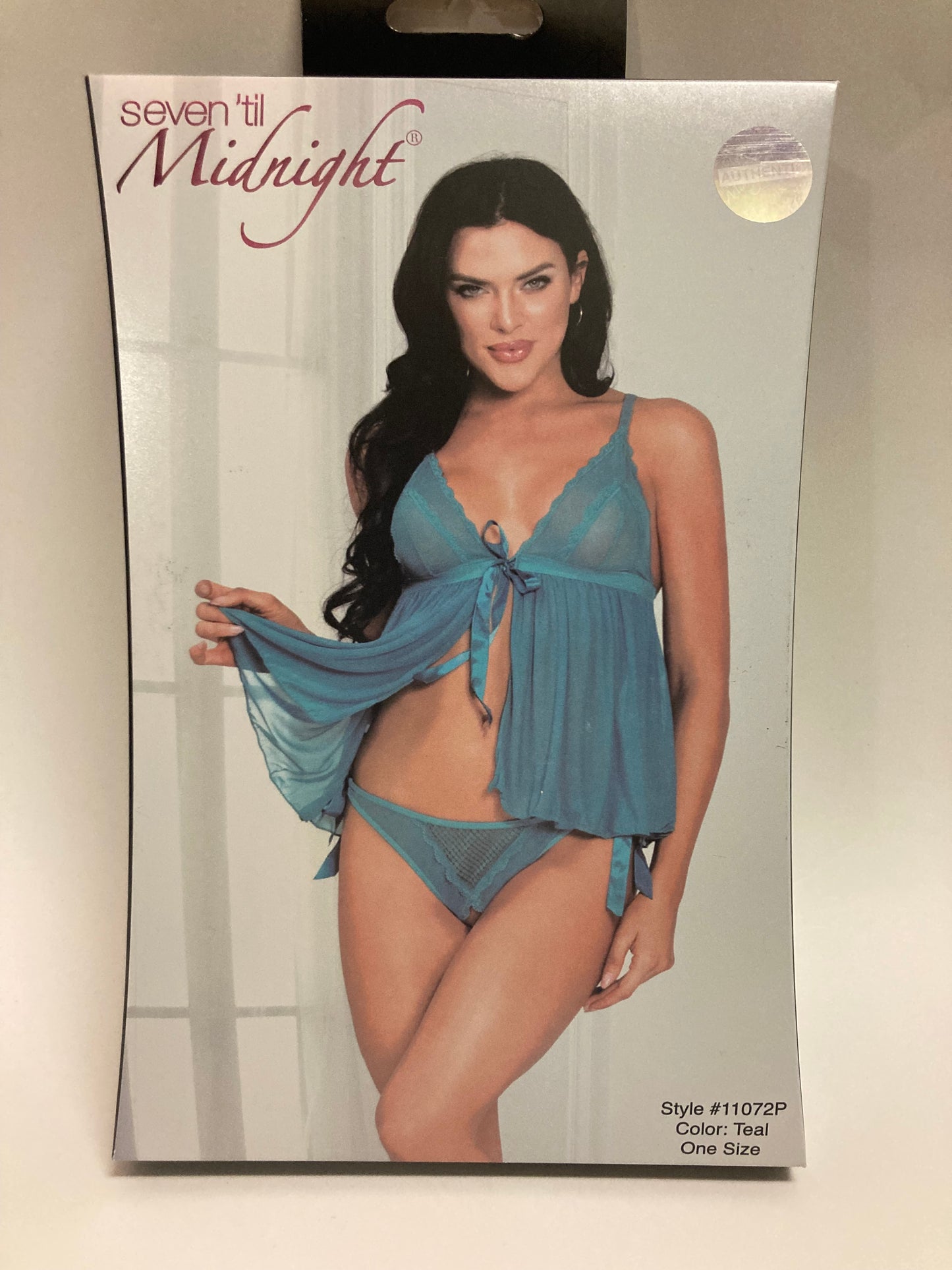 Seven 'til Midnight Mesh Who? Two Piece Teal Babydoll Set