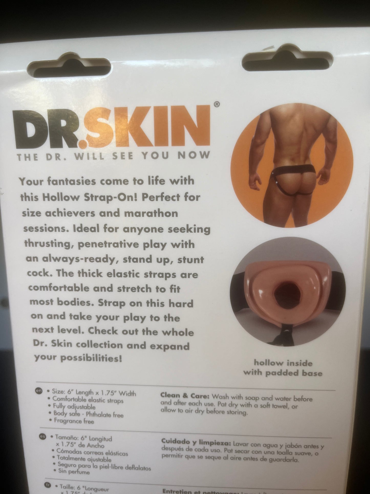 Blush Dr. Skin 6 Inch Hollow Strap-On