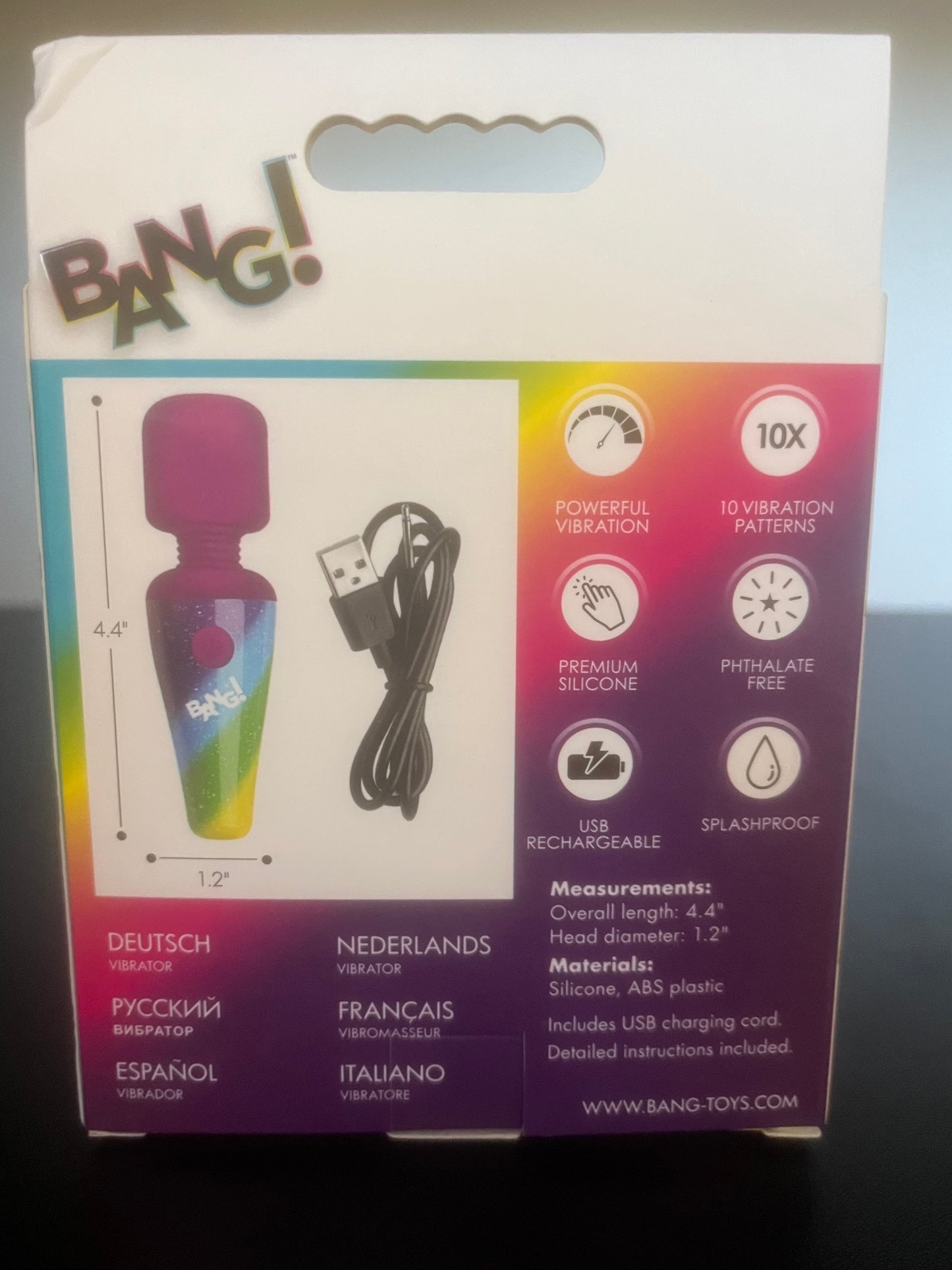 XR Brands Bang! Rainbow Mini Wand