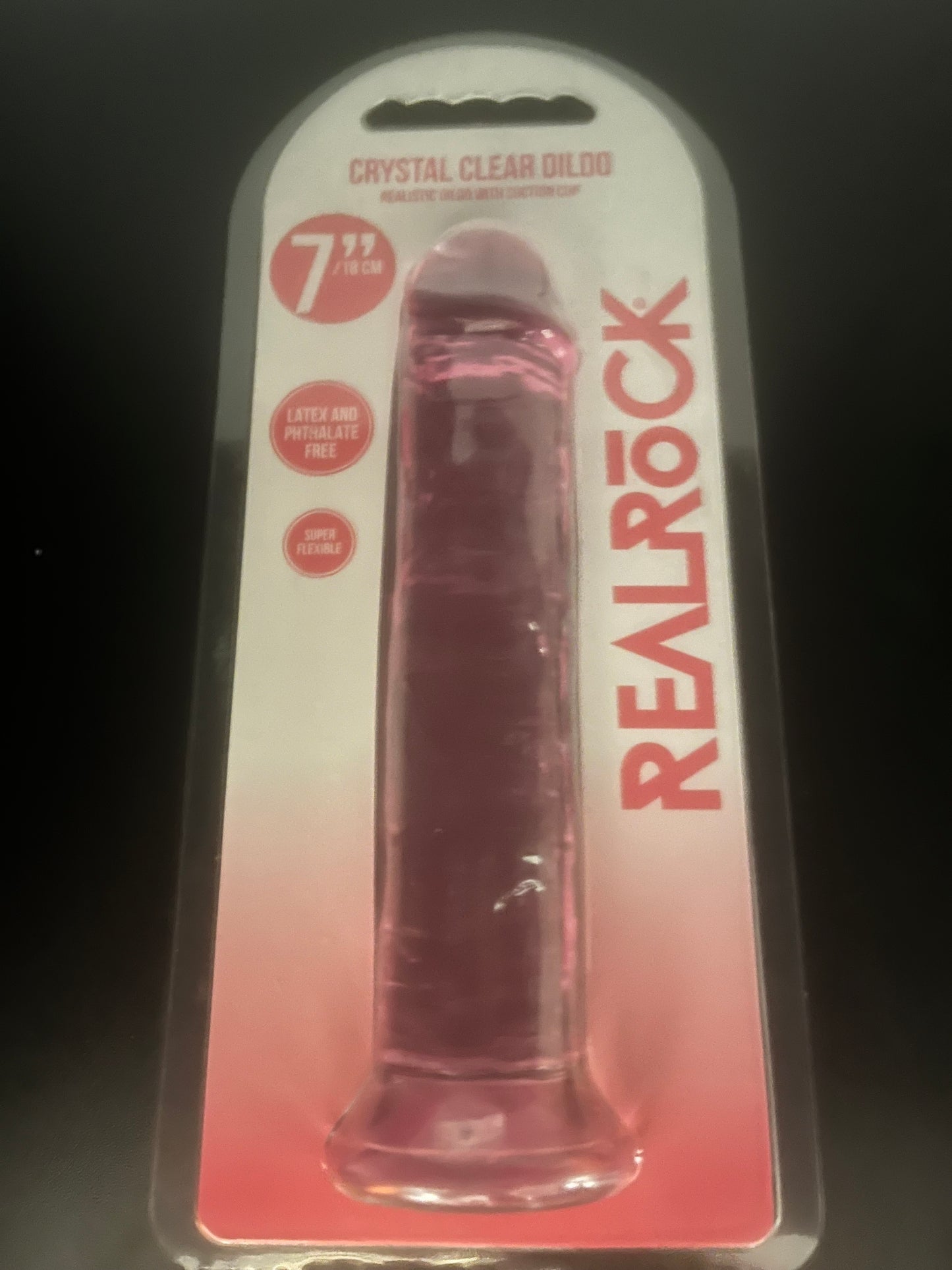 RealRock Crystal Clear Jelly 7 Inch Dildo