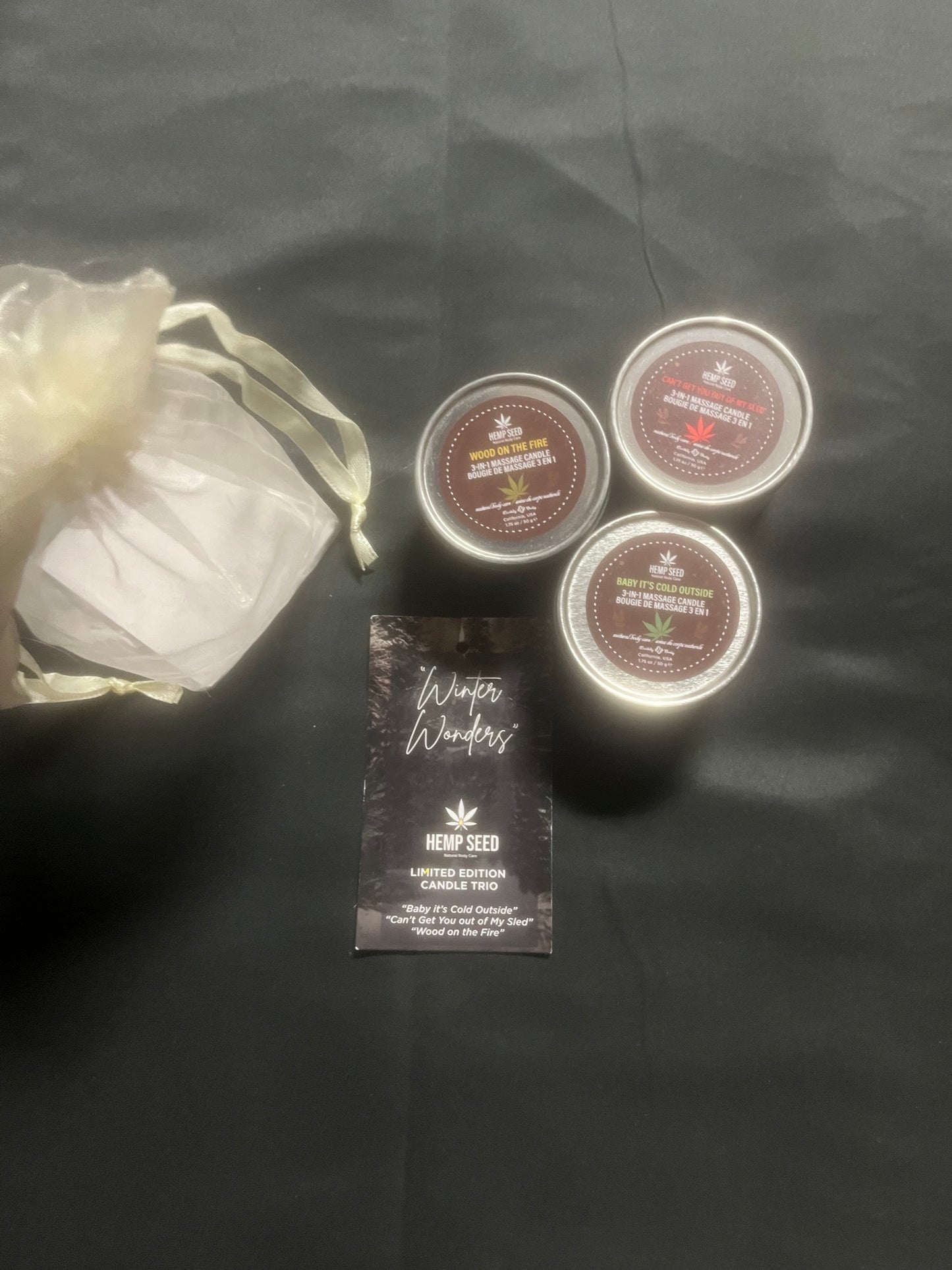 Hemp Seed Holiday Candle Trio in 1.75oz/50ml