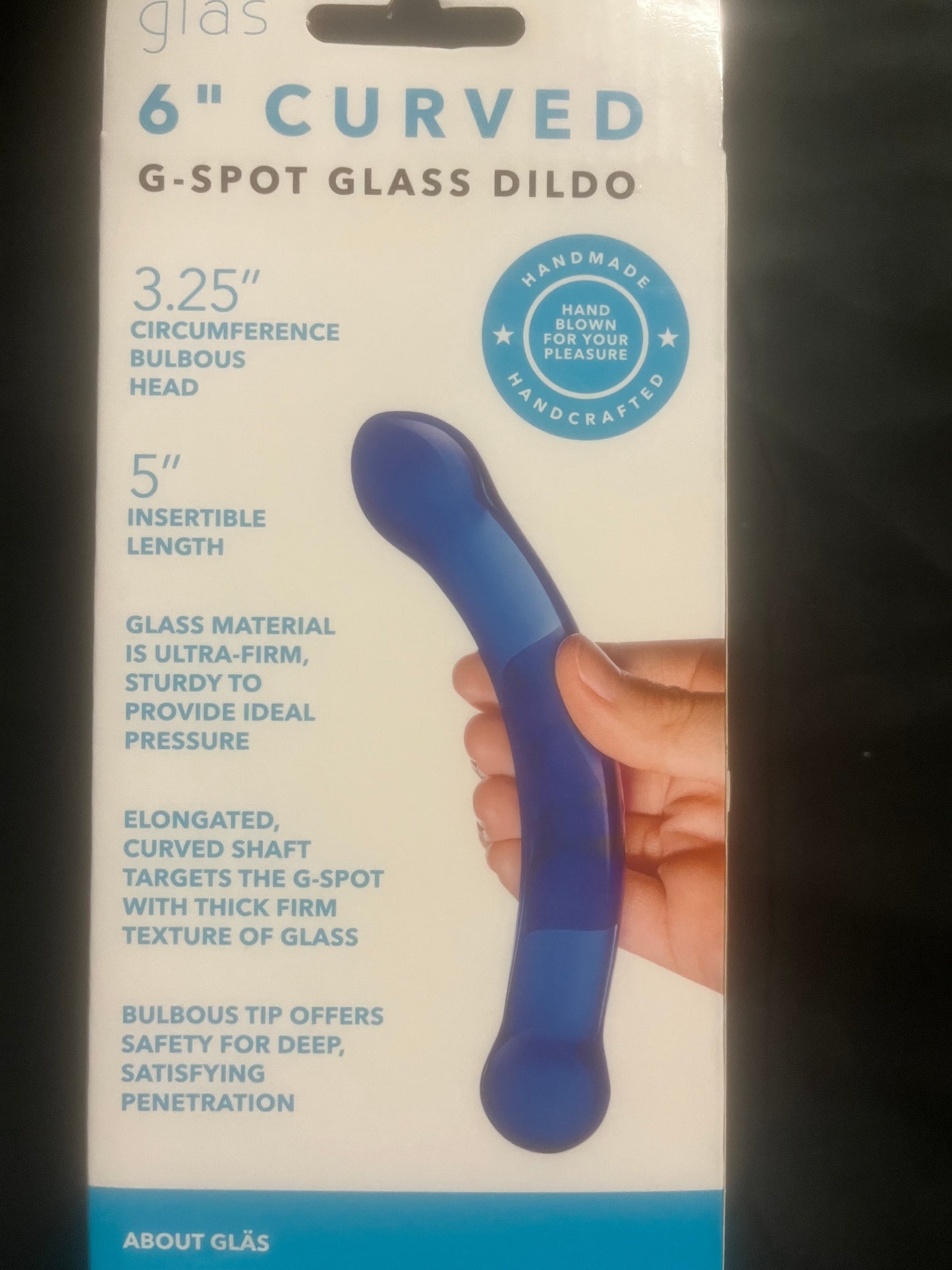 6 Inch Curved G-Spot Glass Dildo