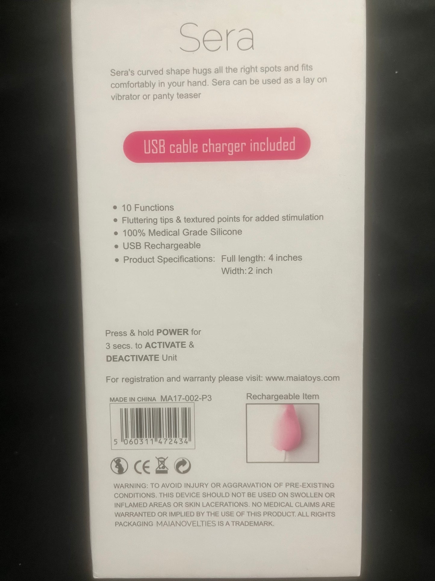 Maia Sera Rechargeable Lay On Panty Vibe