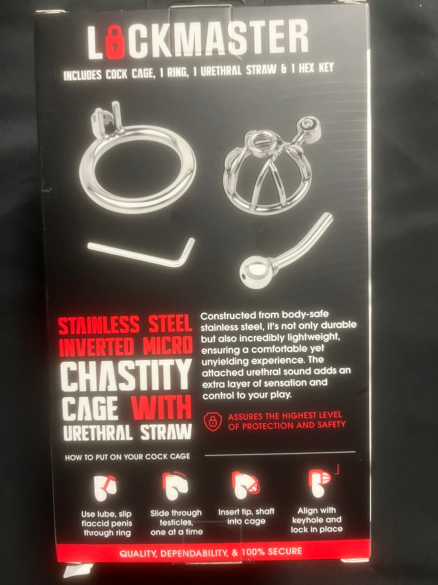 Lockmaster Inverted Urethral Straw Micro Chastity Cage