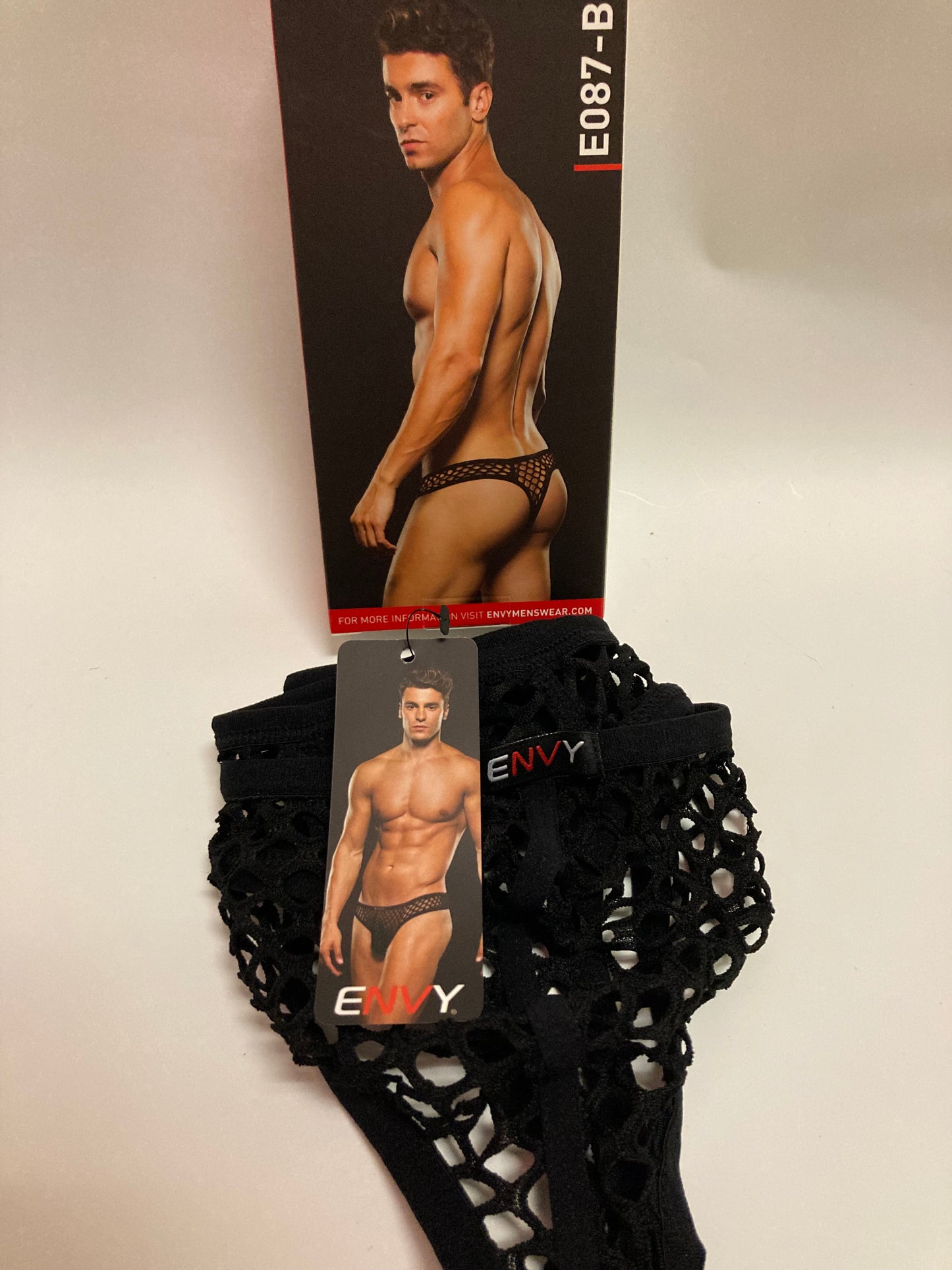Envy E087-Black Fishnet Thong