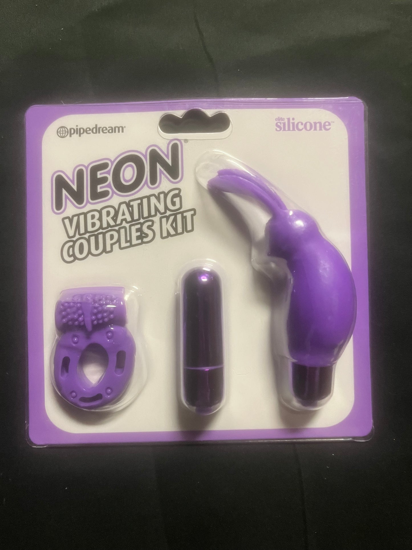 Pipedream Neon Vibrating Couples Kit in Purple