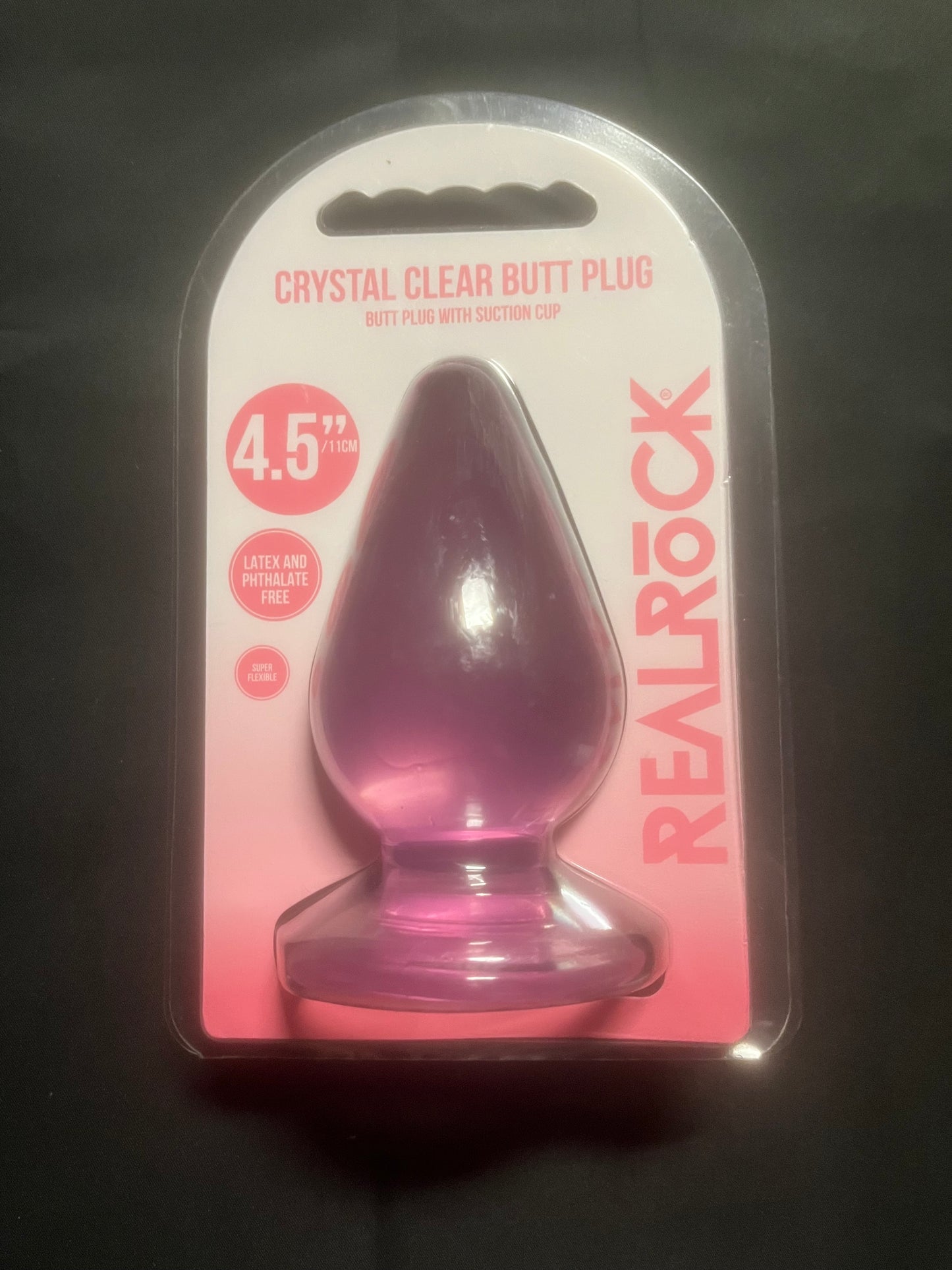 Real Rock 4.5" Crystal Clear Butt Plug