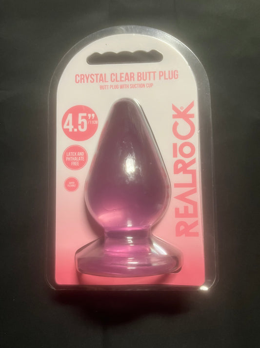 Real Rock 4.5" Crystal Clear Butt Plug