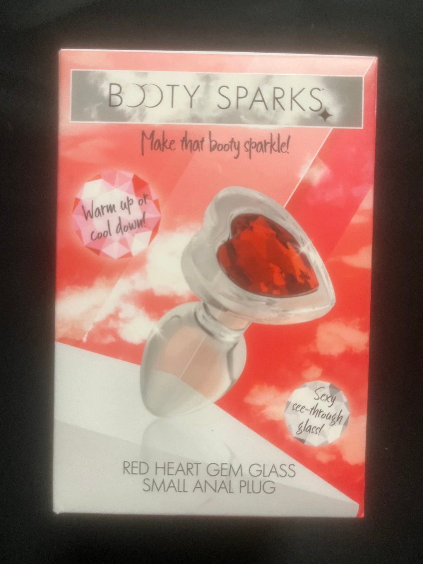Booty Sparks Red Heart Small Glass Plug