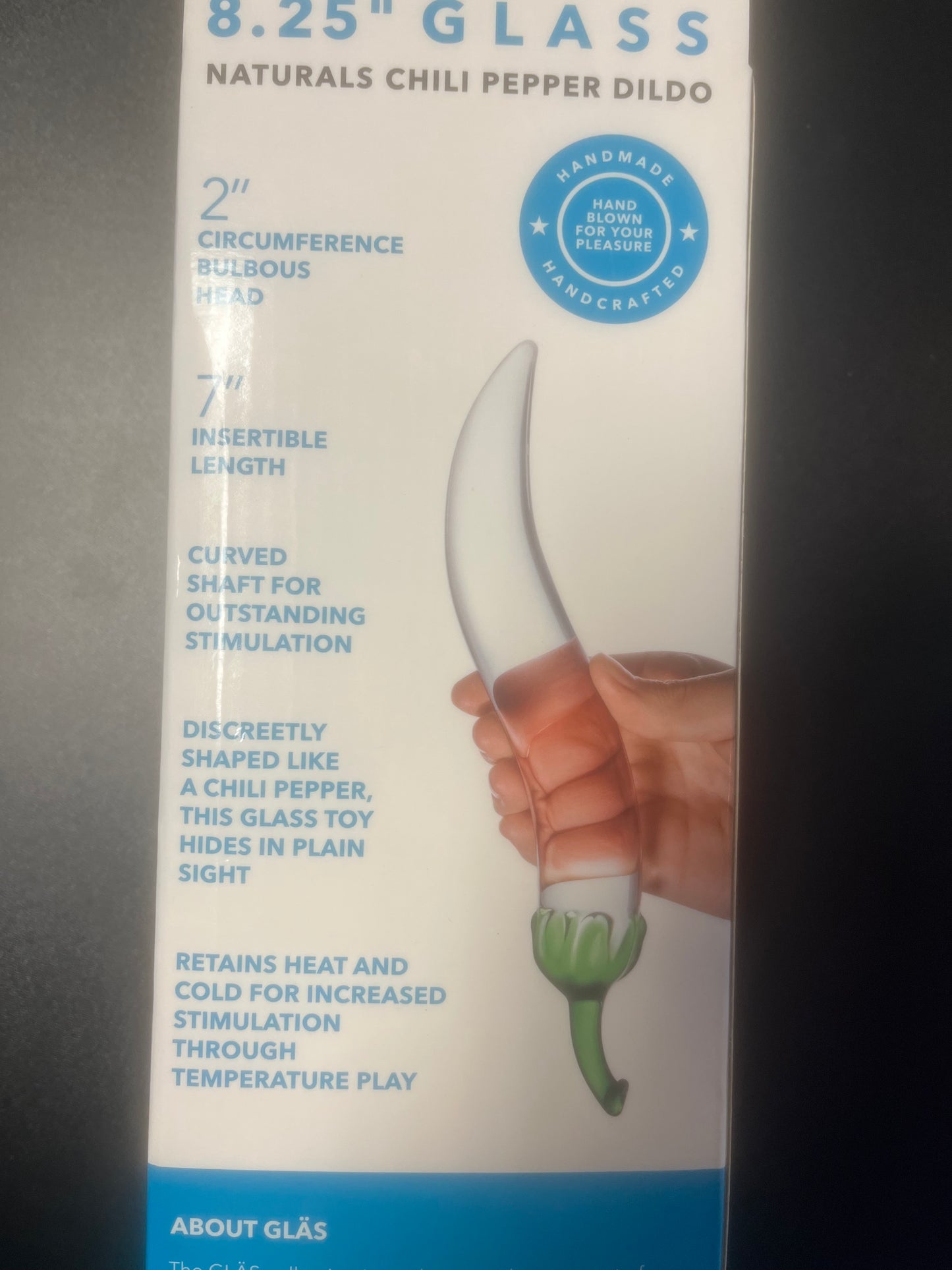 Glass Naturals Chili Pepper Glass Dildo