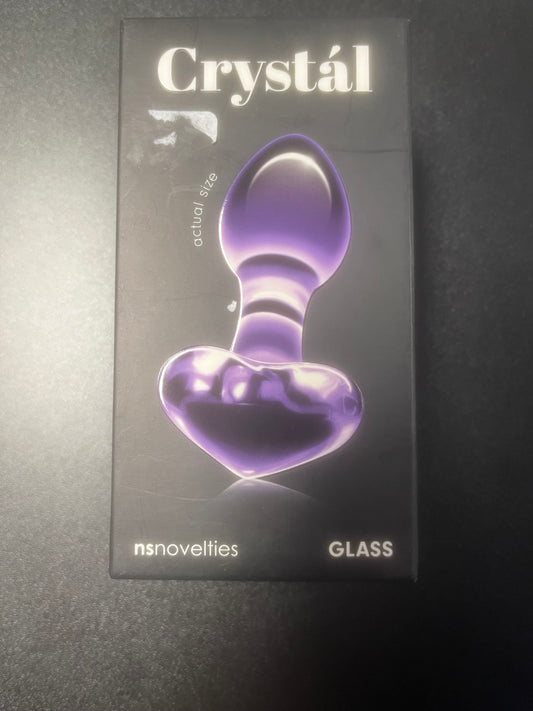 NS Novelties Crystal Glass Heart Plug in Purple