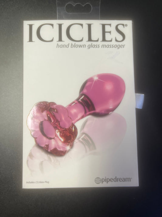 Pipedream Icicles No. 48 Hand Blown Glass Butt Plug in Pink Pipedream