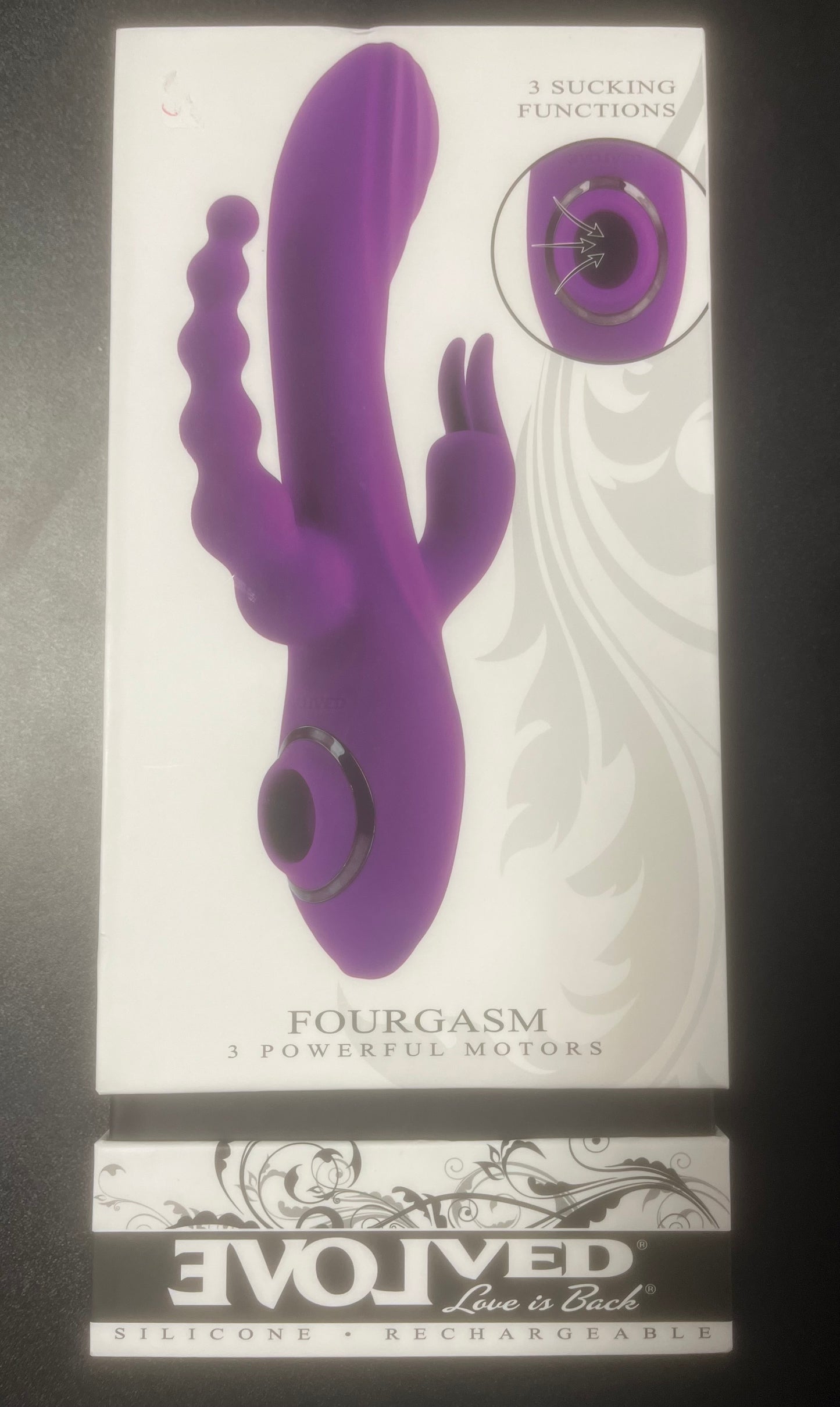 Fourgasm Triple Stimulator Sucking Rabbit Vibe in Purple