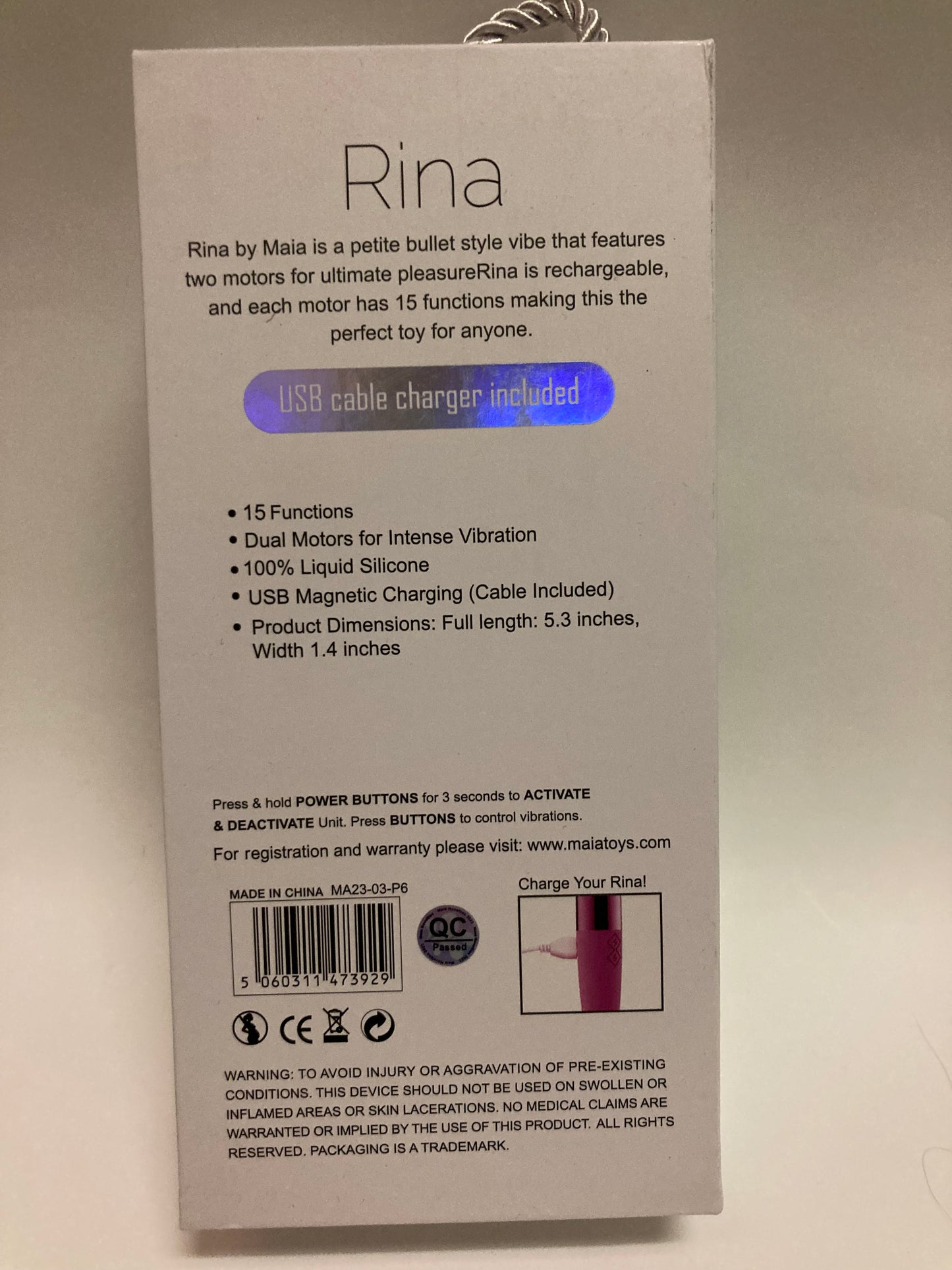 Rina Double Sided Silicone Bullet Vibe in Pink