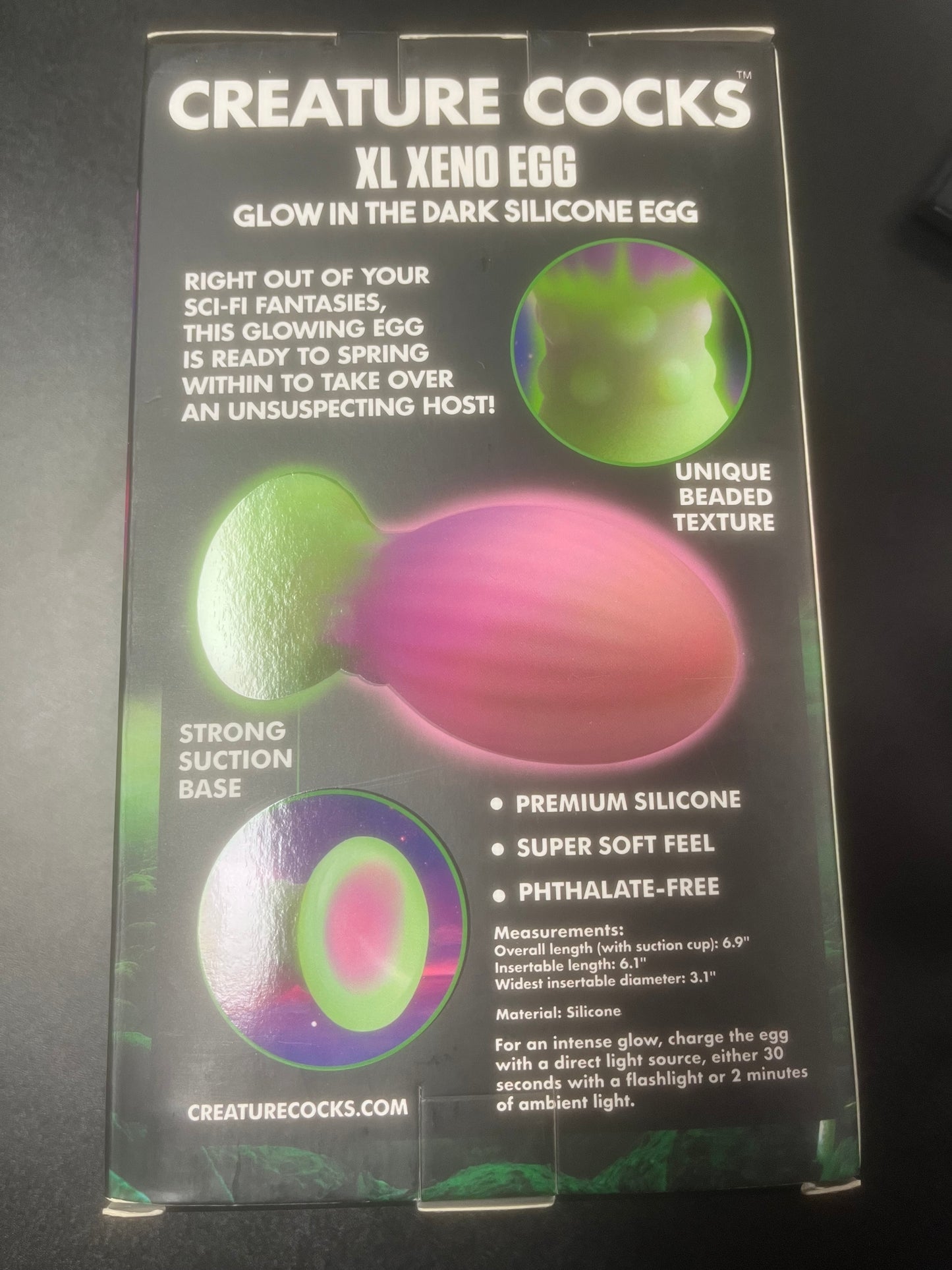 Creature Cocks XL Xeno Glowing Silicone Egg