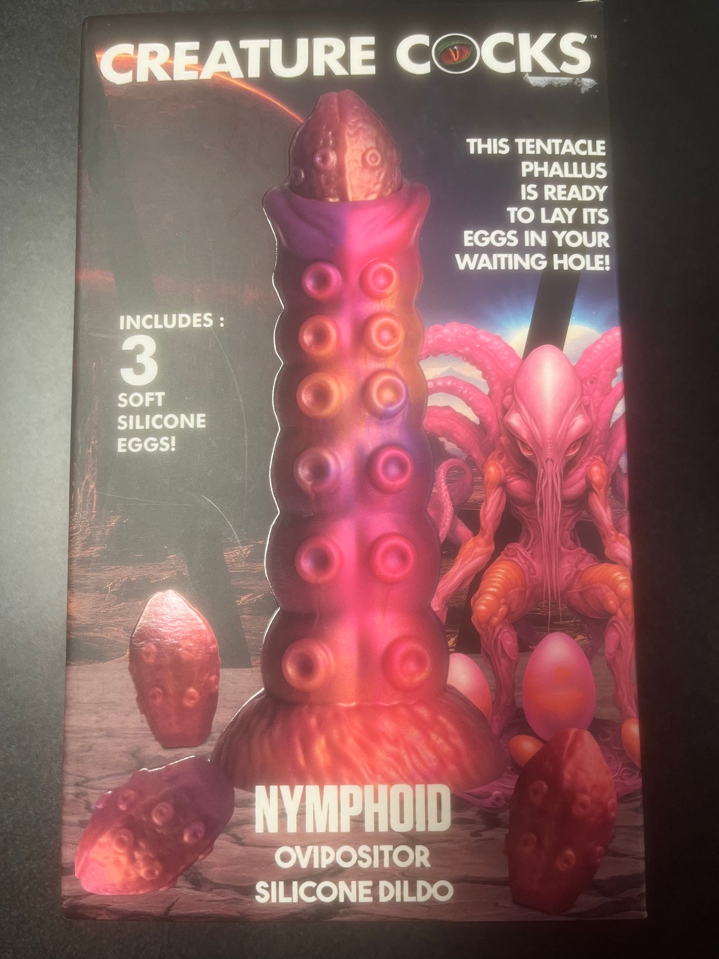 Creature Cocks Nymphoid Ovipositor Dildo and Eggs