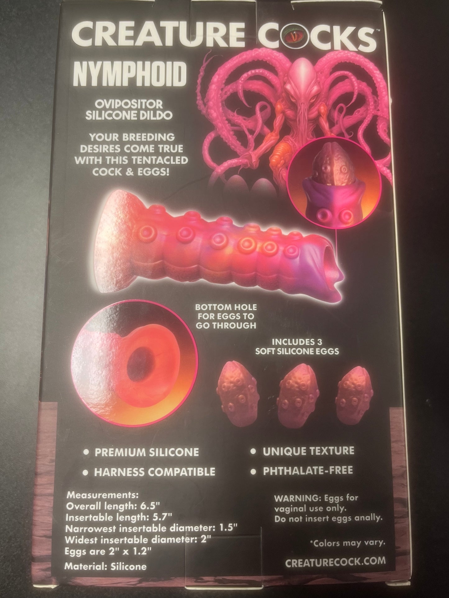 Creature Cocks Nymphoid Ovipositor Dildo and Eggs