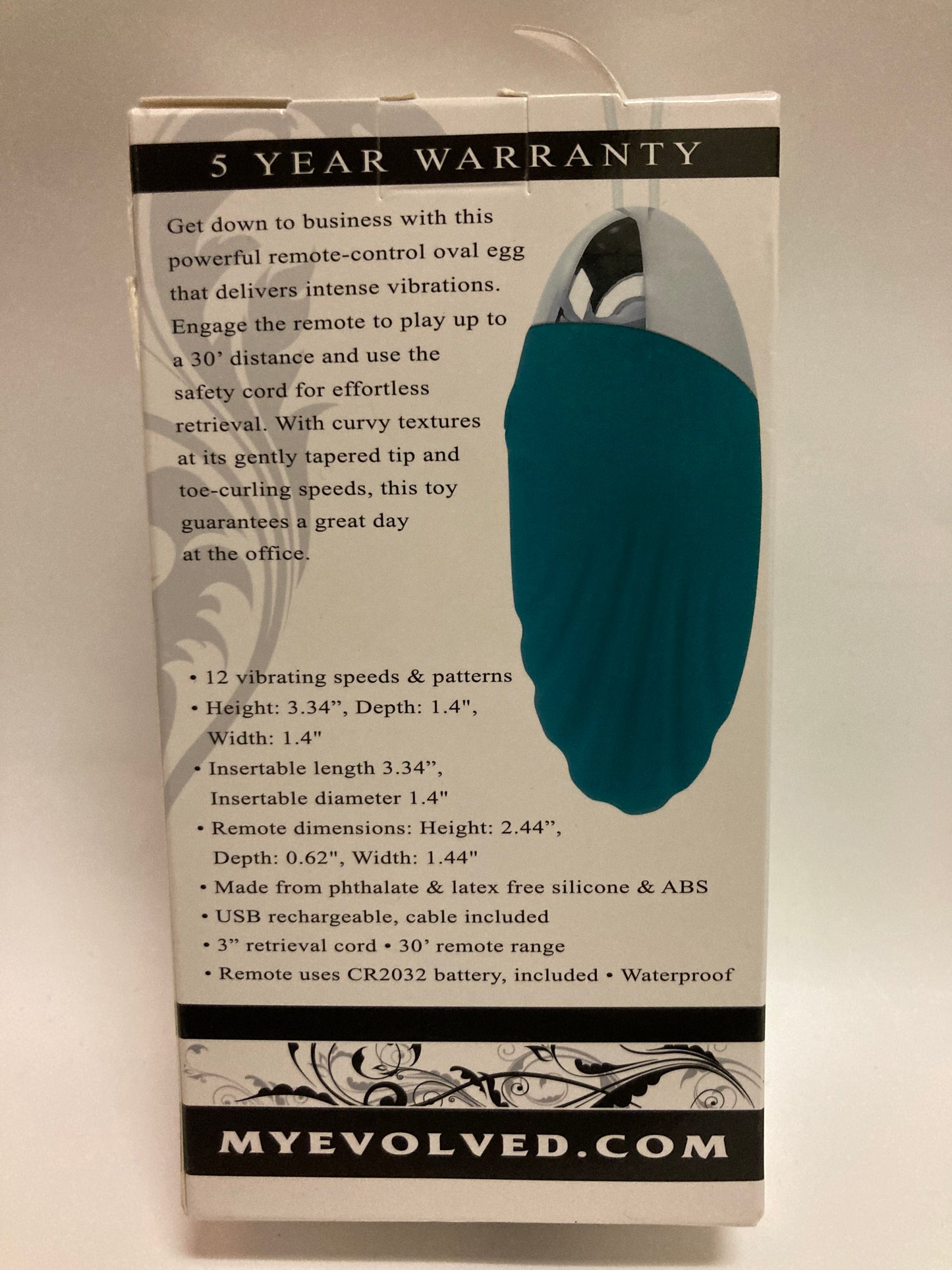 Oval Office Egg Vibe with Remote in Teal