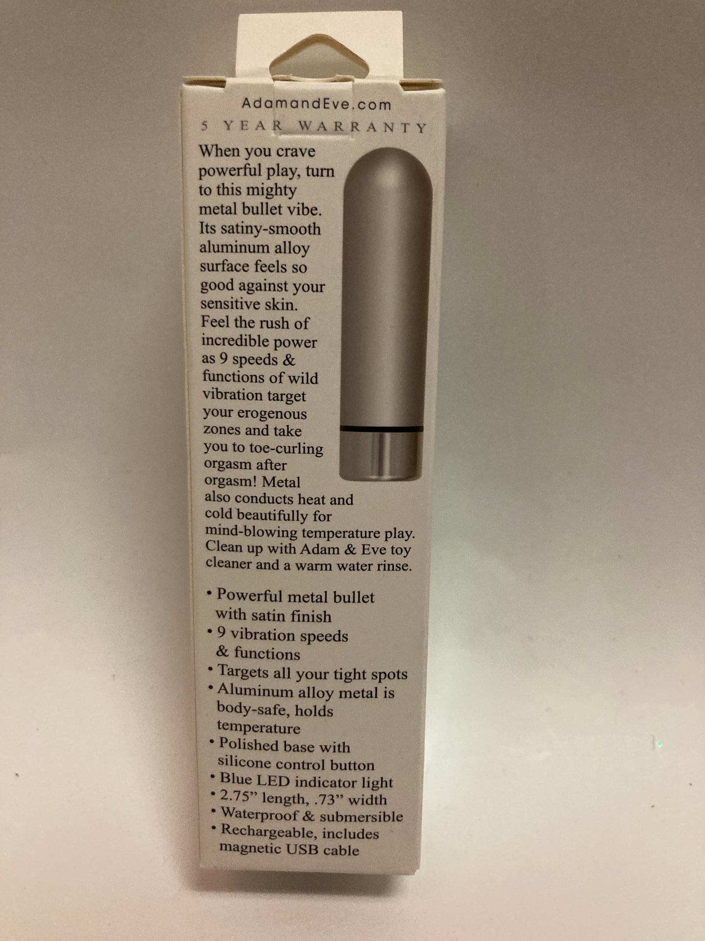 Adam and Eve Rechargeable Silver Bullet Aluminum Vibe