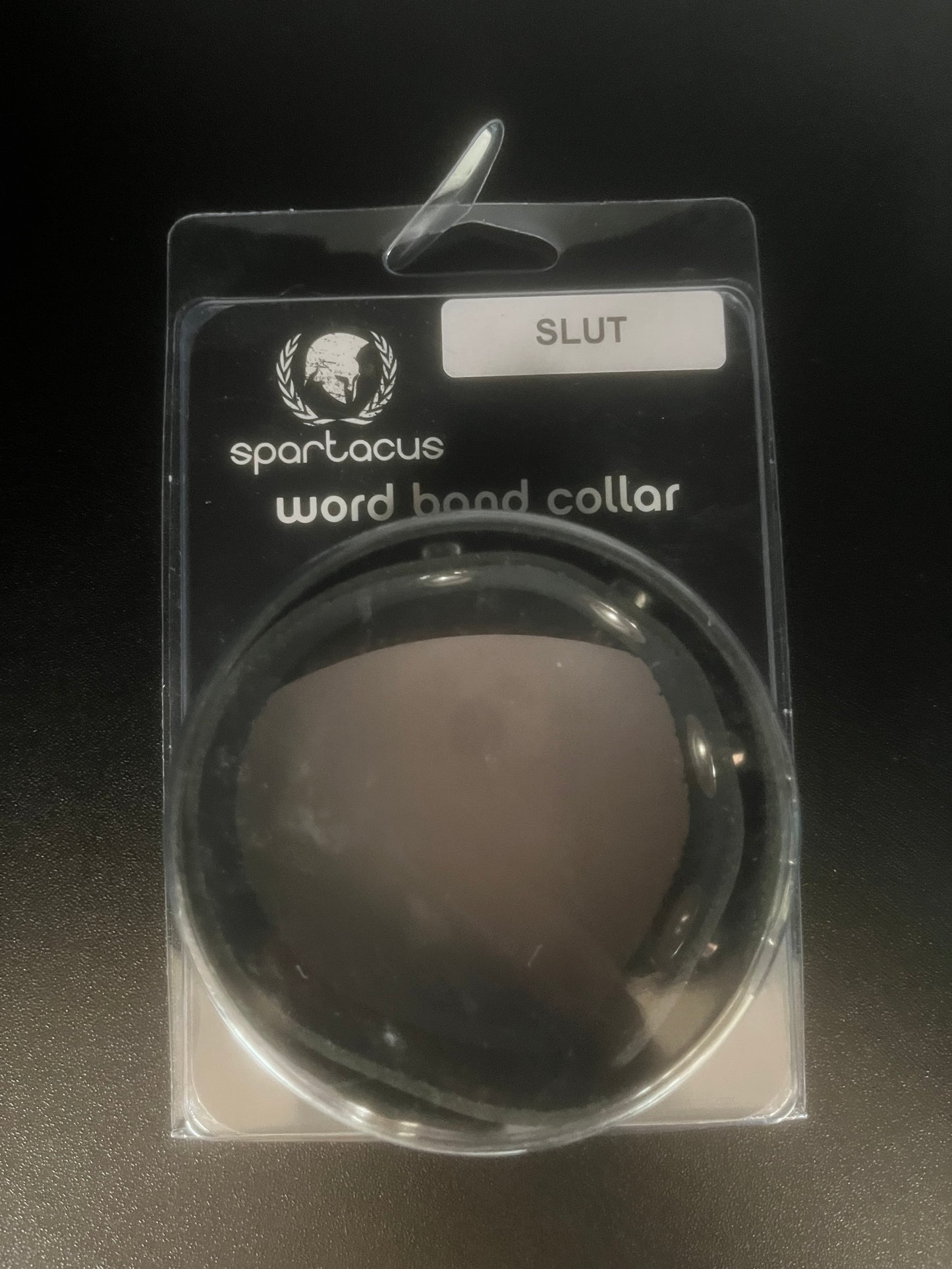 Sparticus Leather Word Band Collar -Slut