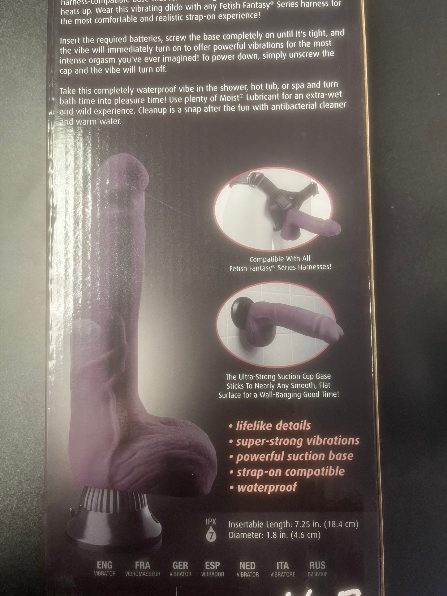 Real Feel Deluxe 9 Inch Vibrating Wall Banger Dildo