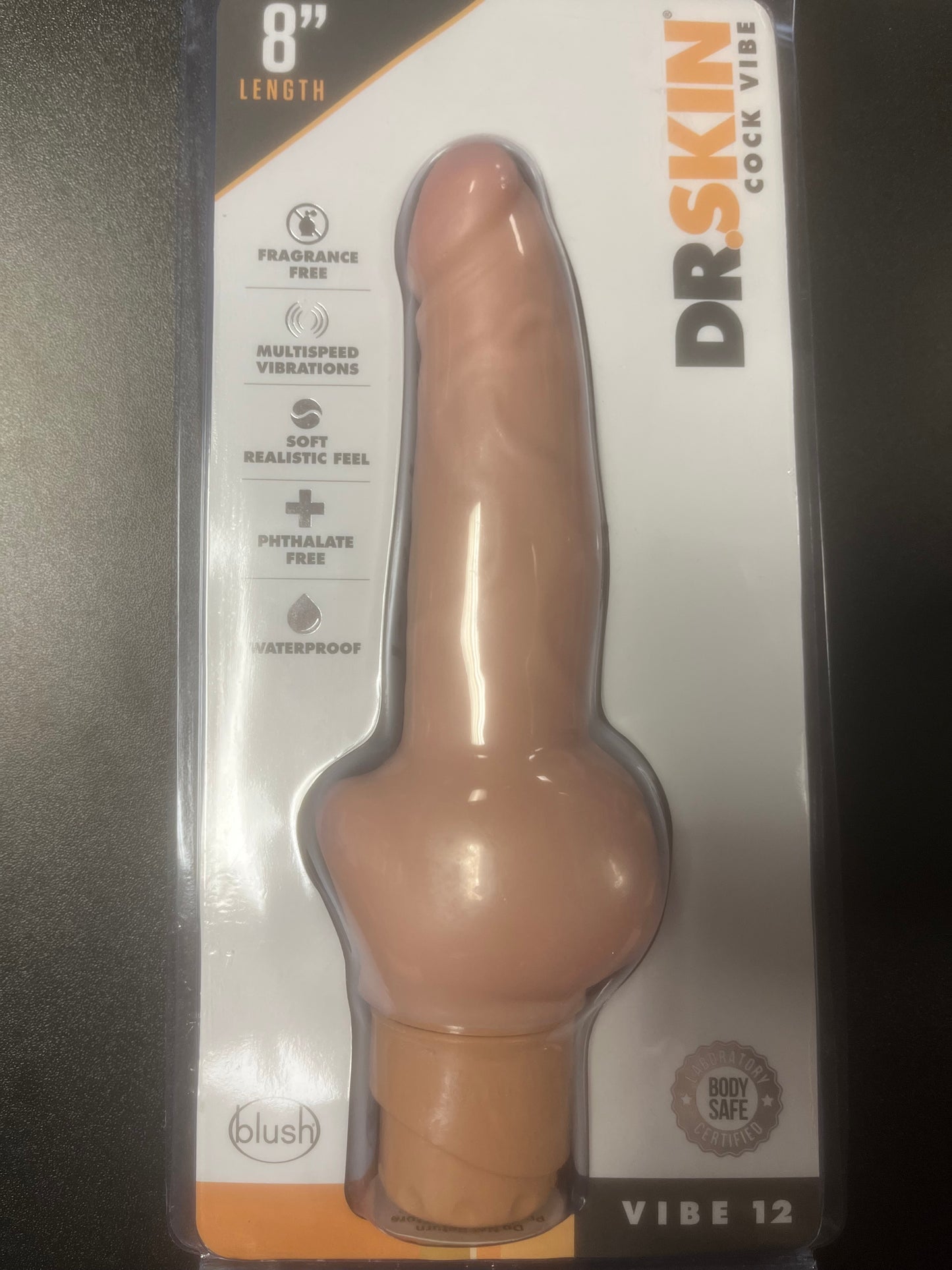 blush Dr. Skin 8 Inch Vibe 12 in Beige