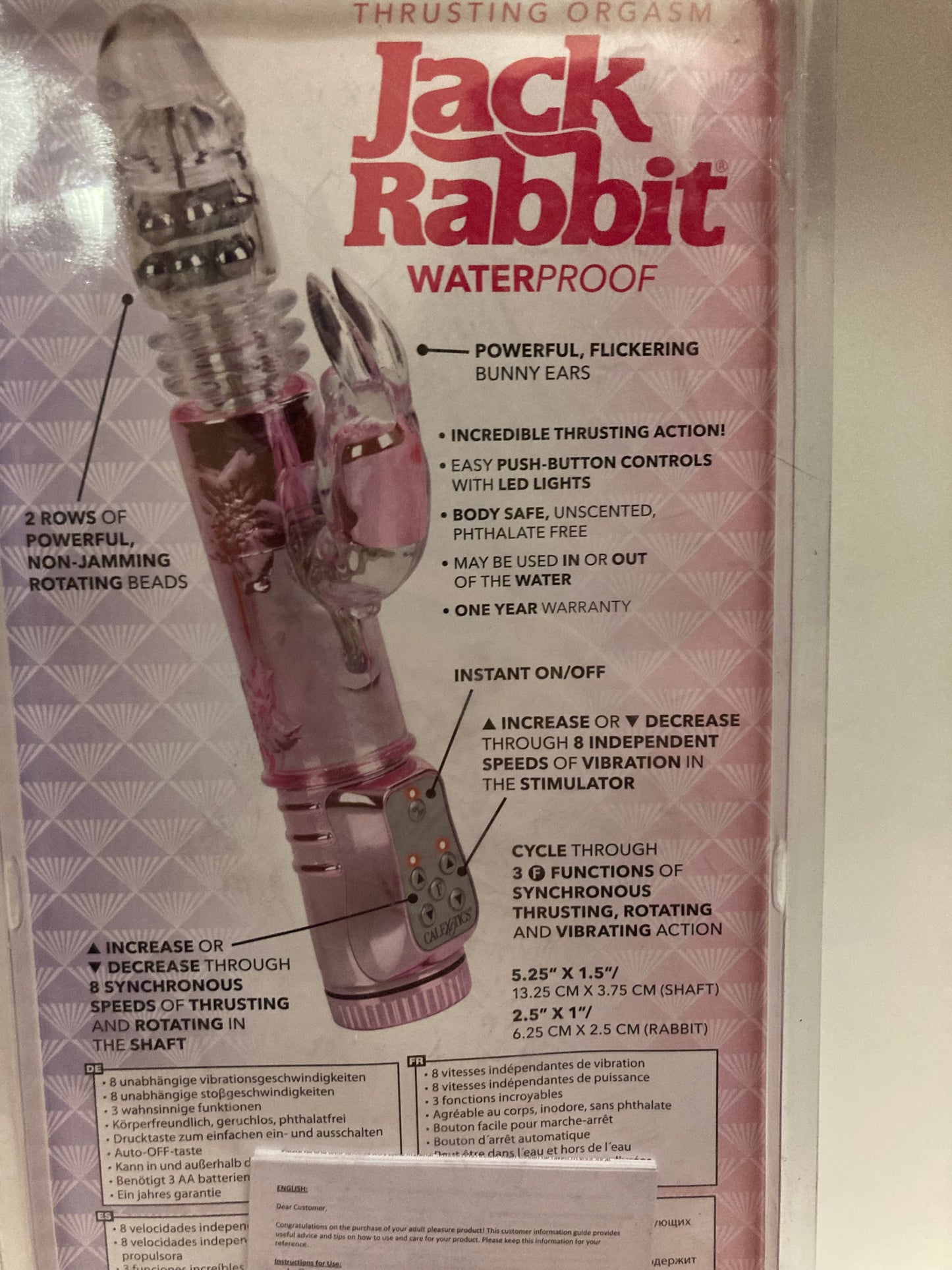 CalExotics Thrusting Orgasm Bunny Vibe in Pink