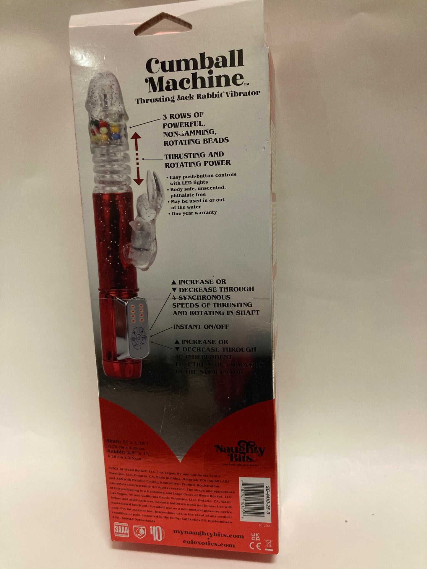 CalExotics Naughty Bits Cumball Machine Rabbit Vibe