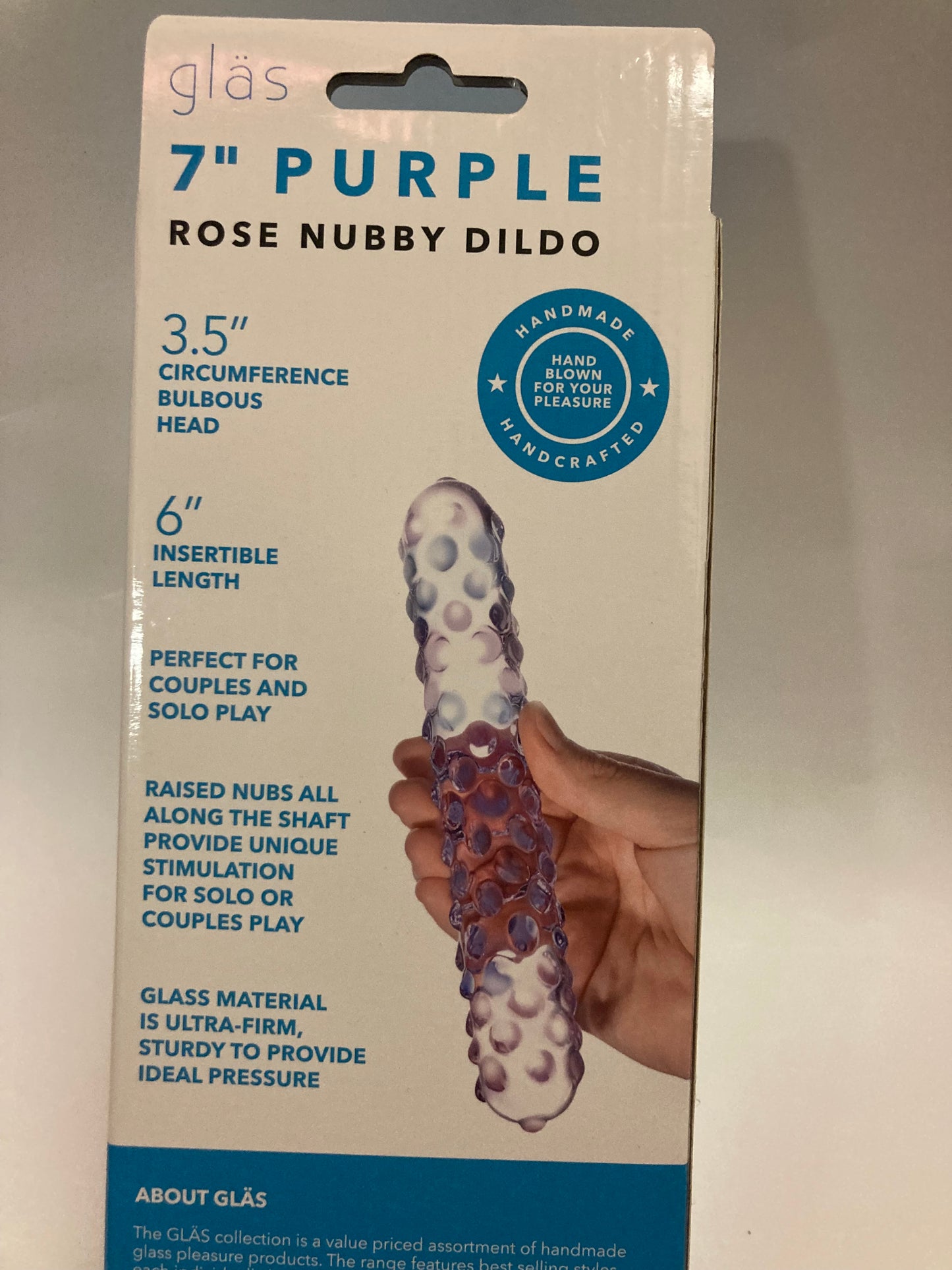 gläs Purple Rose Nubby Dildo