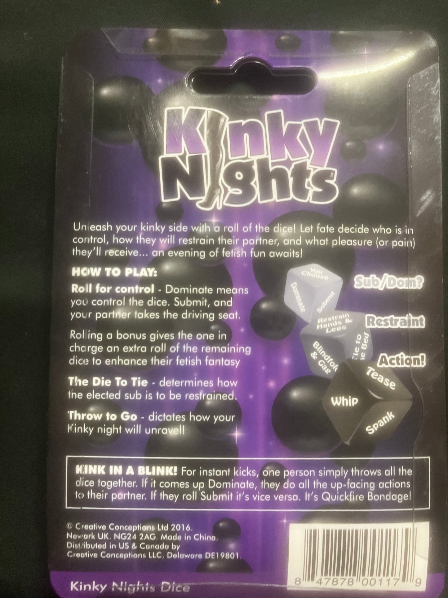 Kinky Nights Bondage Dare Dice