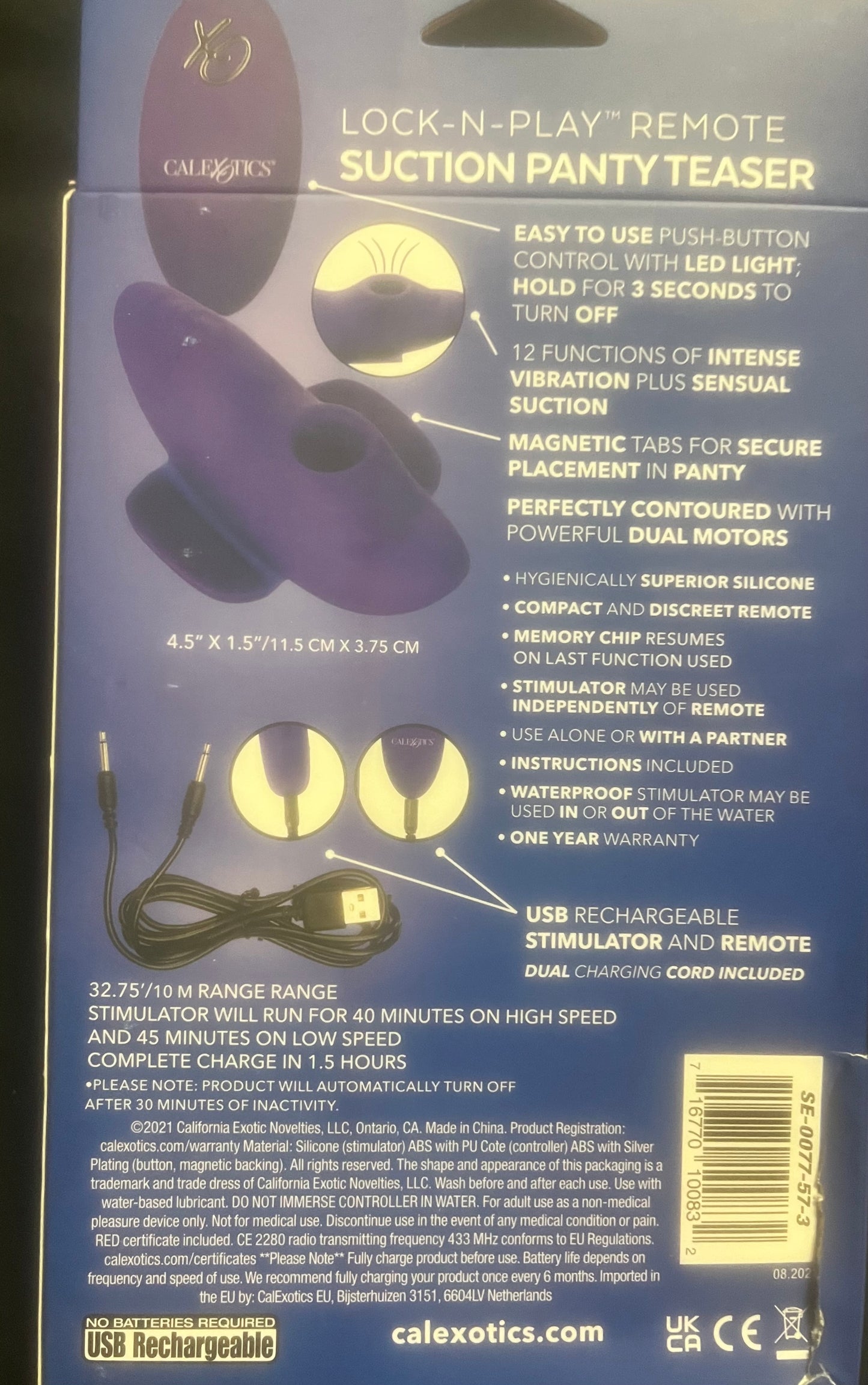 CalExotics Lock-N-Play Remote Suction Panty Teaser Vibe