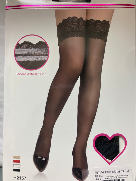 Scallop Top Thigh Highs with Silicone Grips 2157