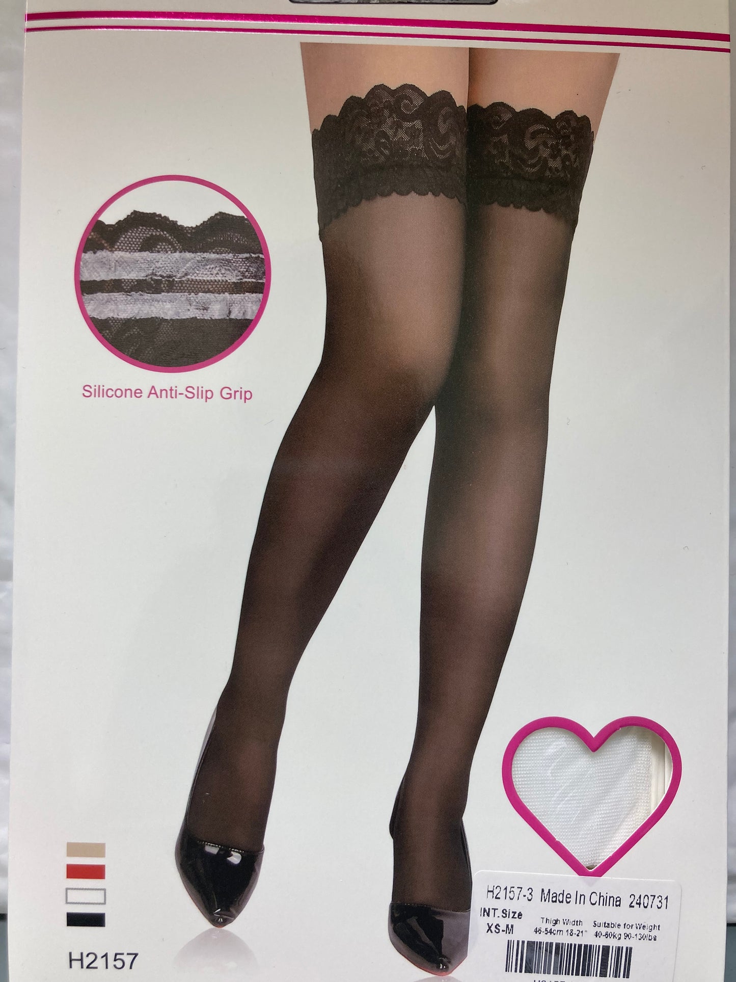 Scallop Top Thigh Highs with Silicone Grips 2157