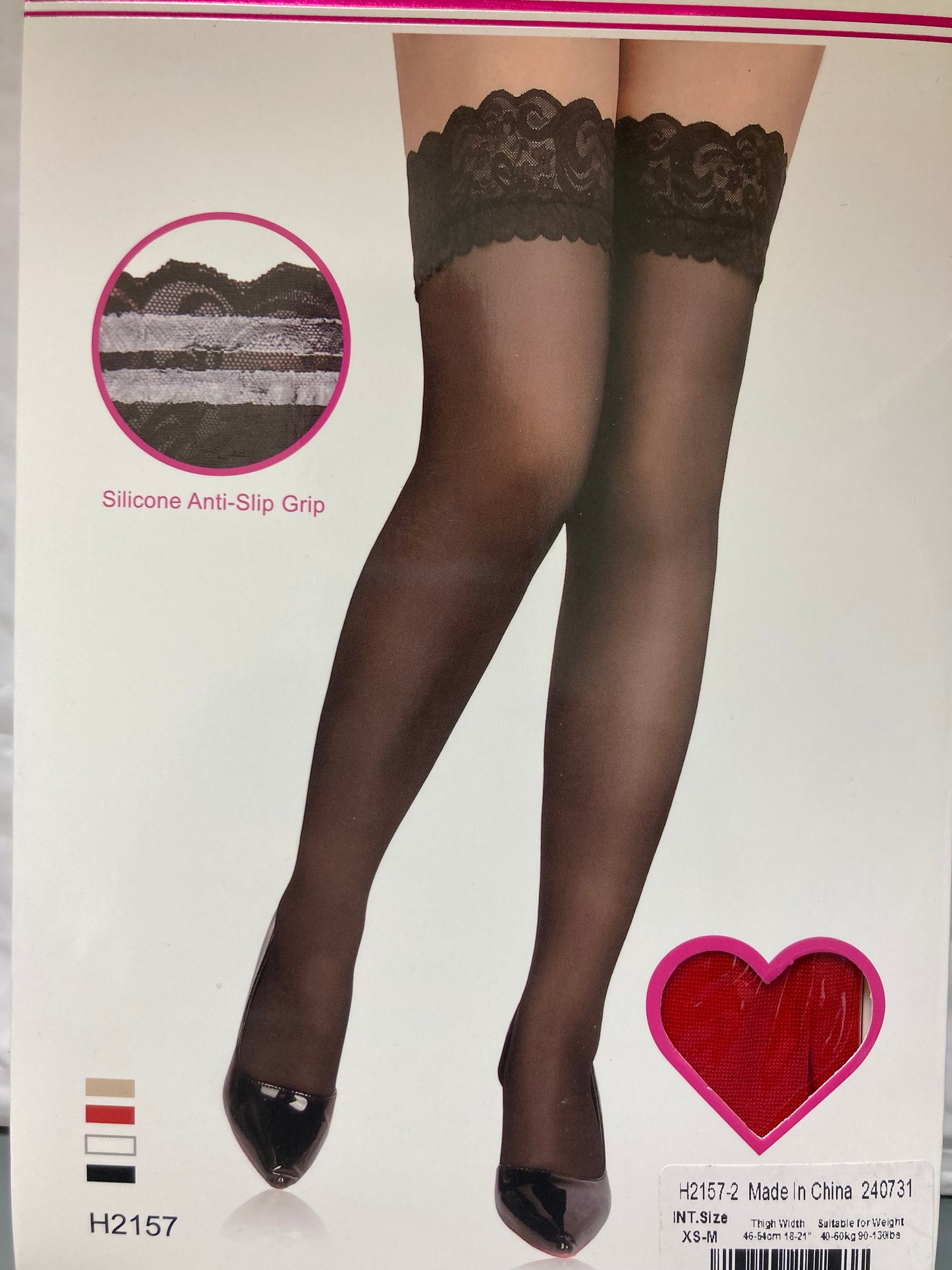 Scallop Top Thigh Highs with Silicone Grips 2157